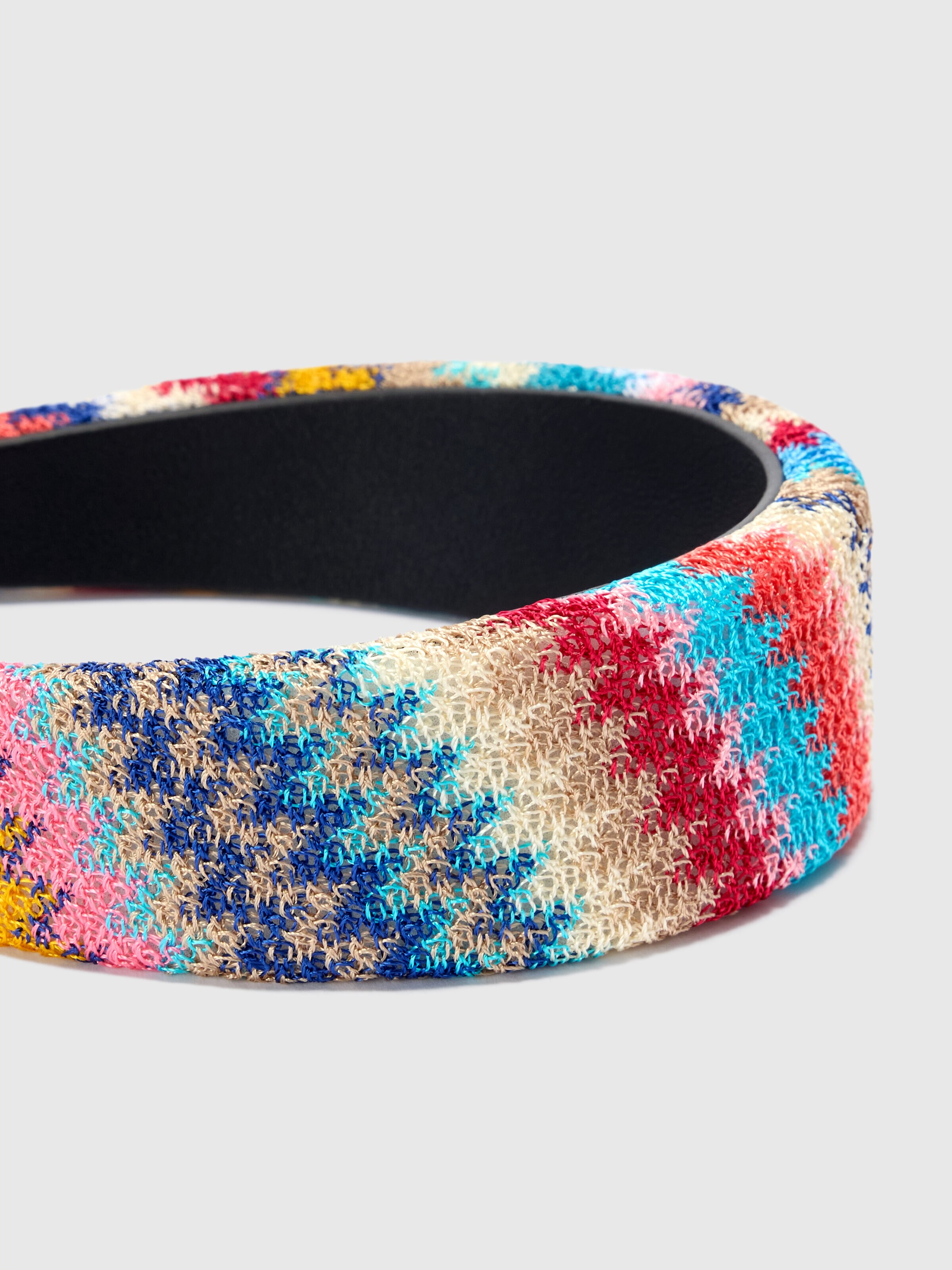 Knitted Headband with Chevron Pattern, Multicoloured  - 2