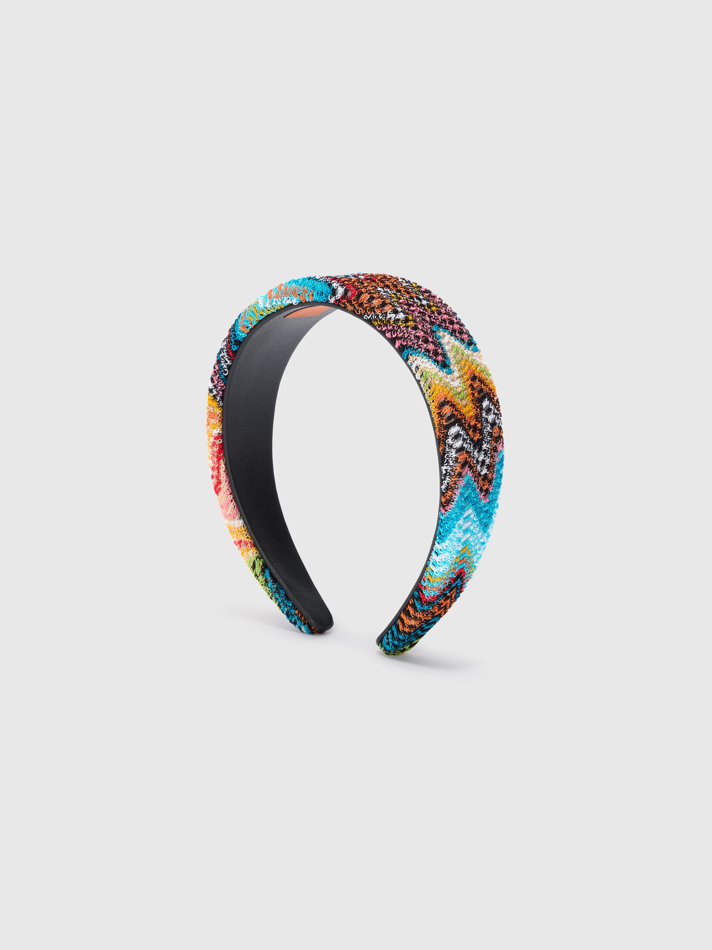 100% Viscose Headband with Chevron Pattern, Multicoloured  - 1