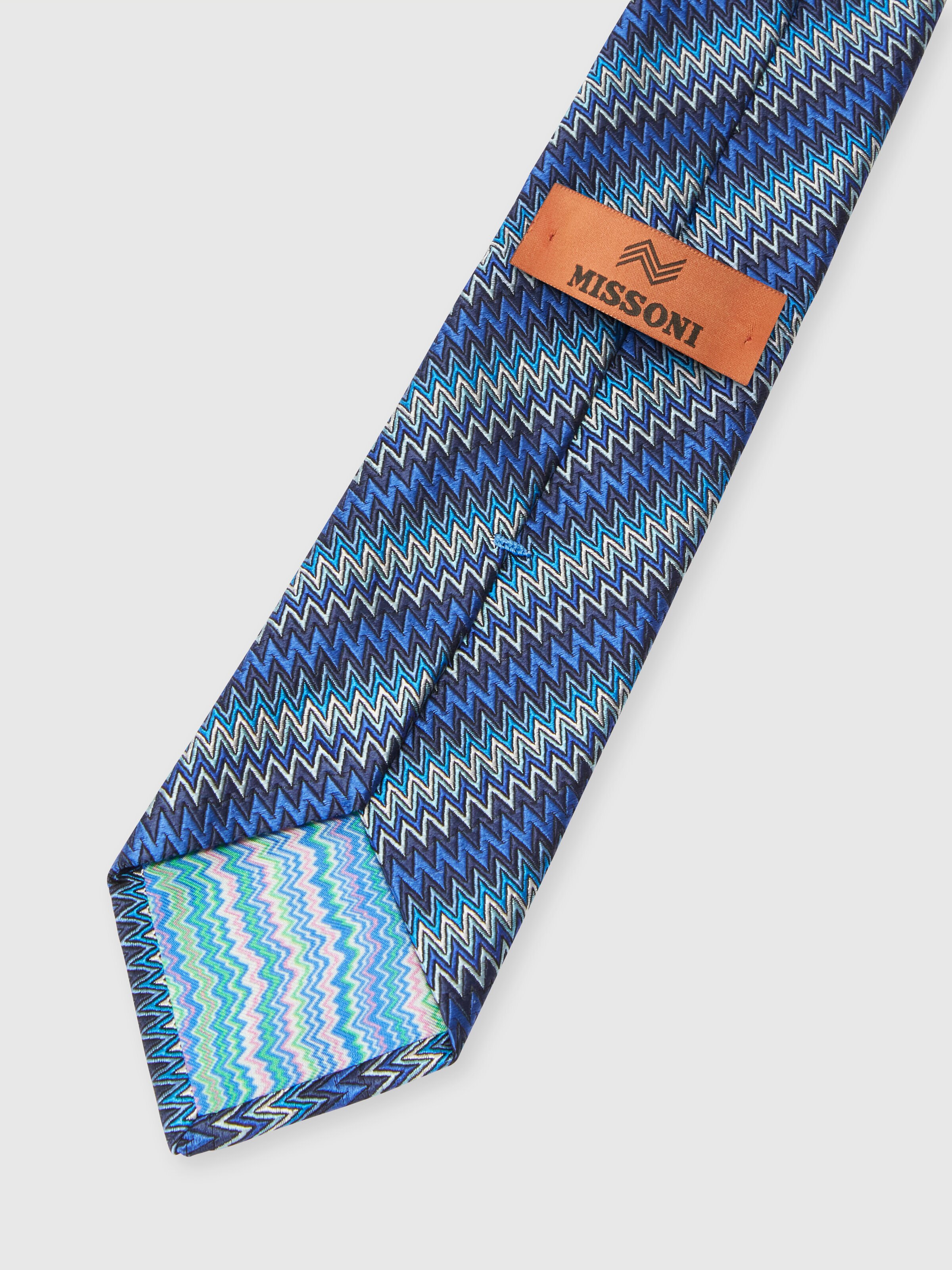 Corbata con bordado chevron, Multicolor  - 2