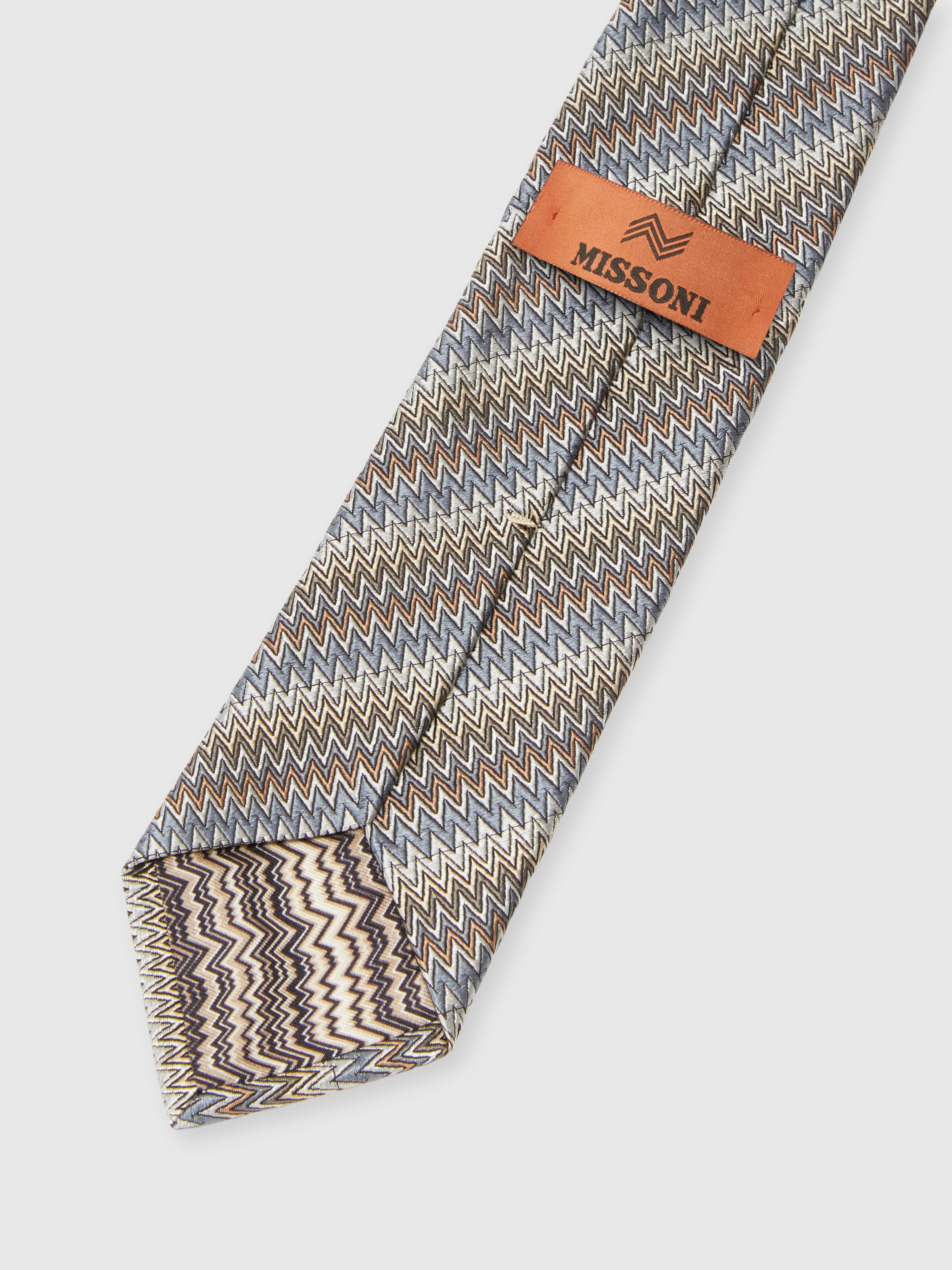 Tie with Chevron Embroidery, Multicoloured  - 2