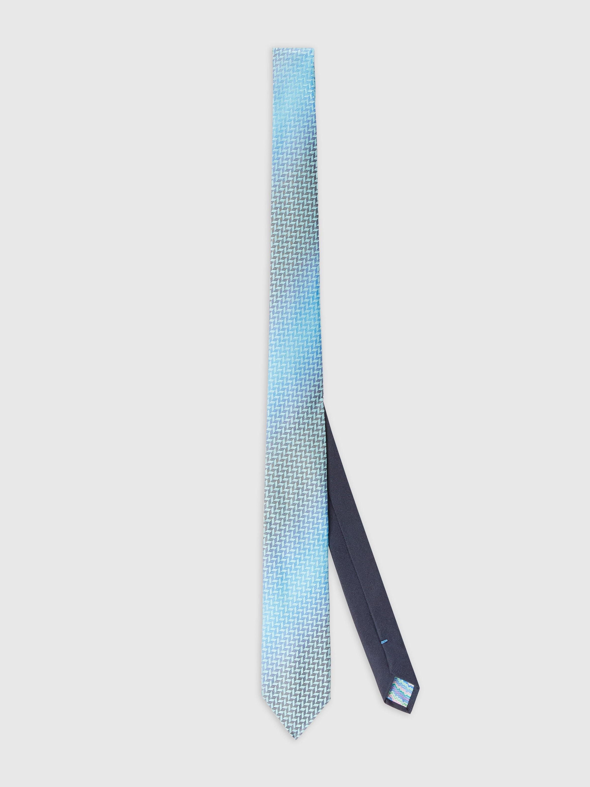 Tie with degradé chevron pattern, Multicoloured  - 0