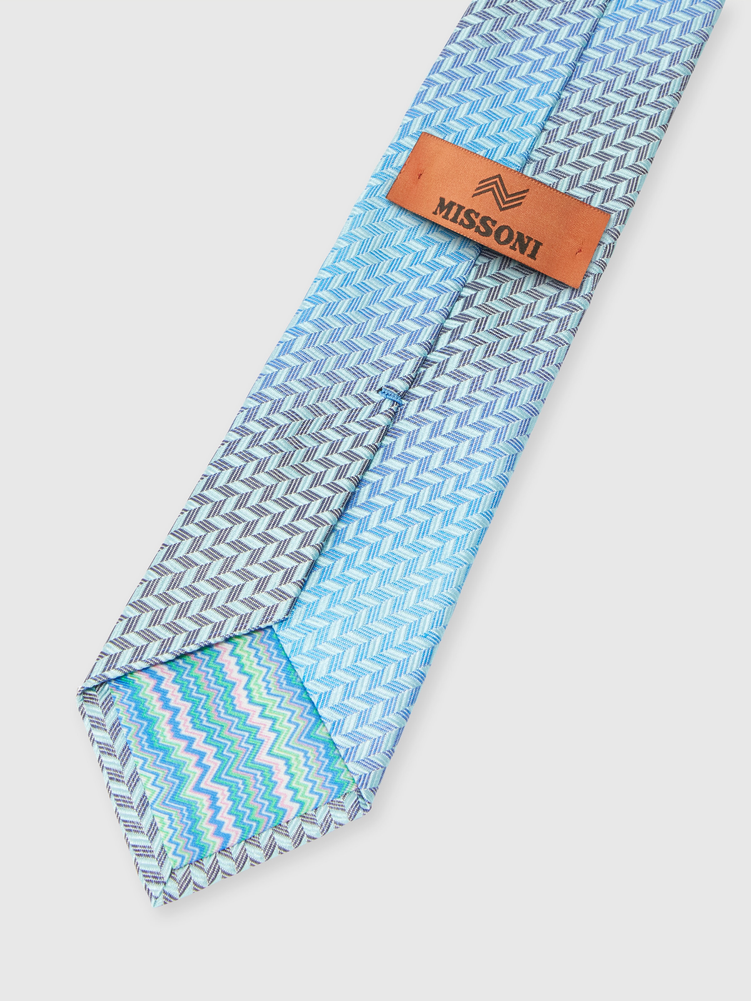 Tie with degradé chevron pattern, Multicoloured  - 2