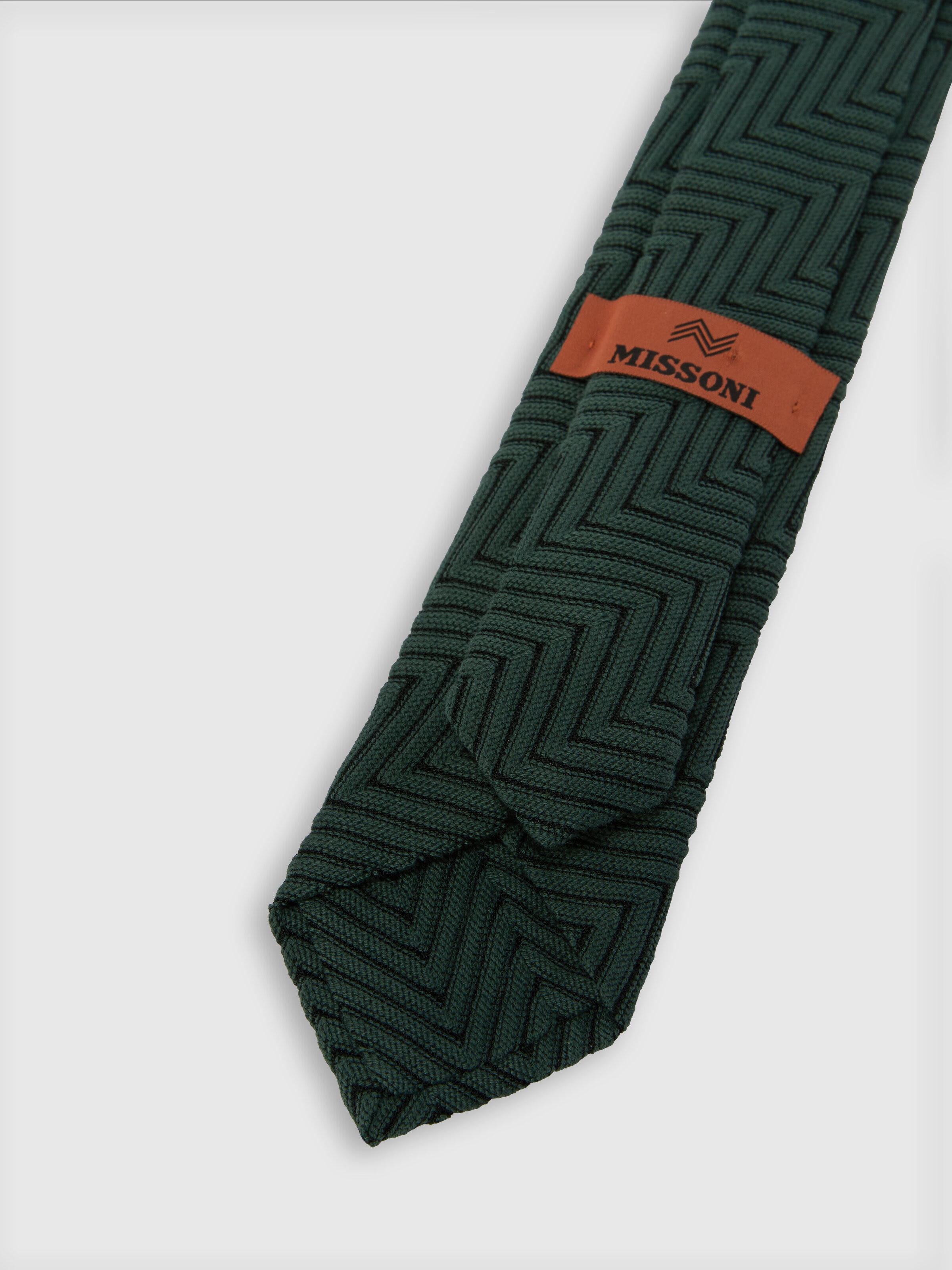 Corbata mezcla de algodón y viscosa zig zag, Multicolor  - 2