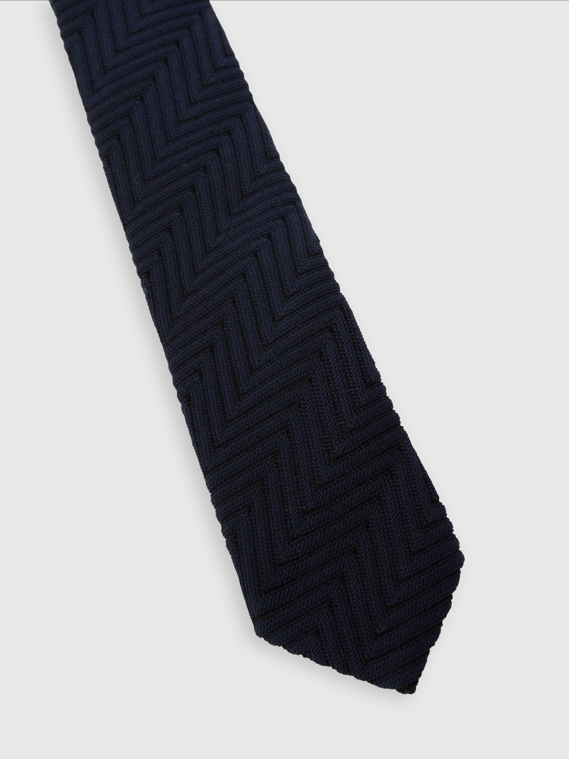 Corbata mezcla de algodón y viscosa zig zag, Multicolor  - 1