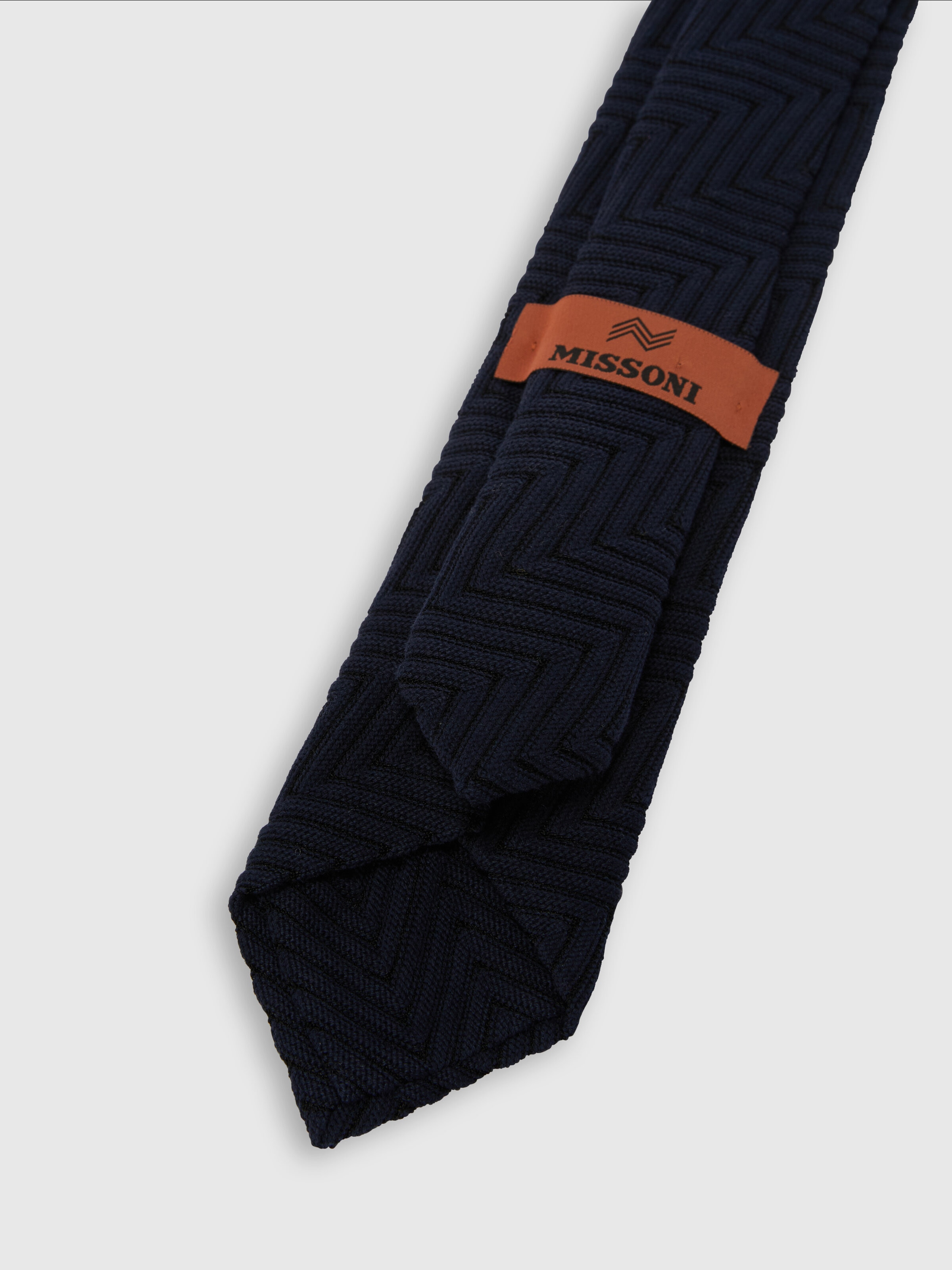 Corbata mezcla de algodón y viscosa zig zag, Multicolor  - 2