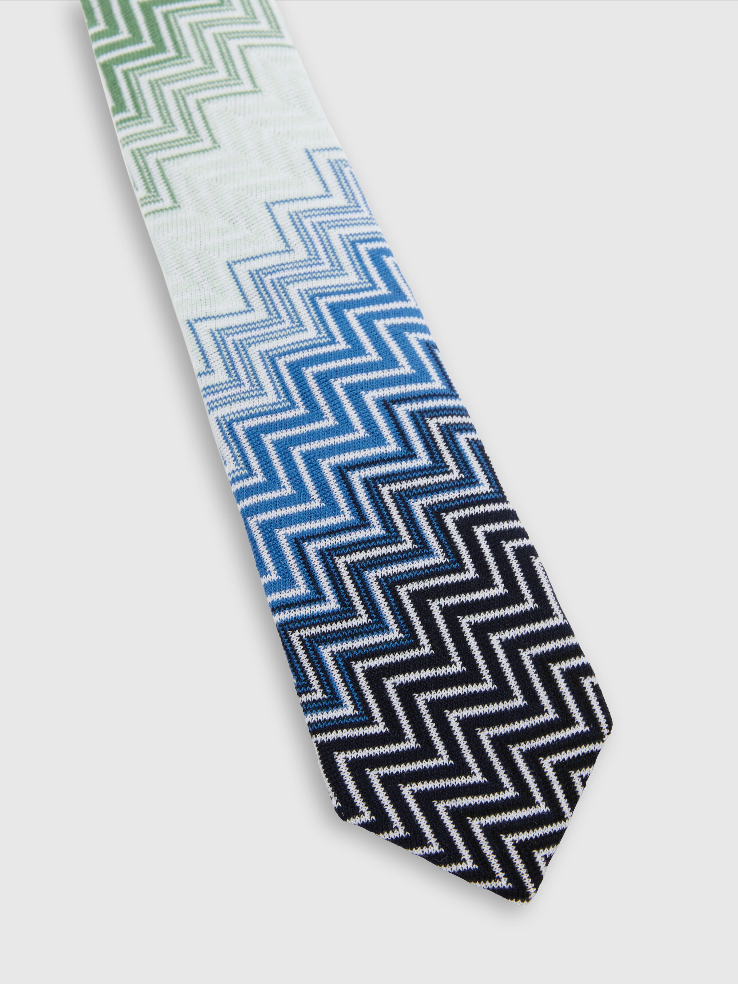 100% cotton tie with zigzag dégradé pattern, Multicoloured  - 1