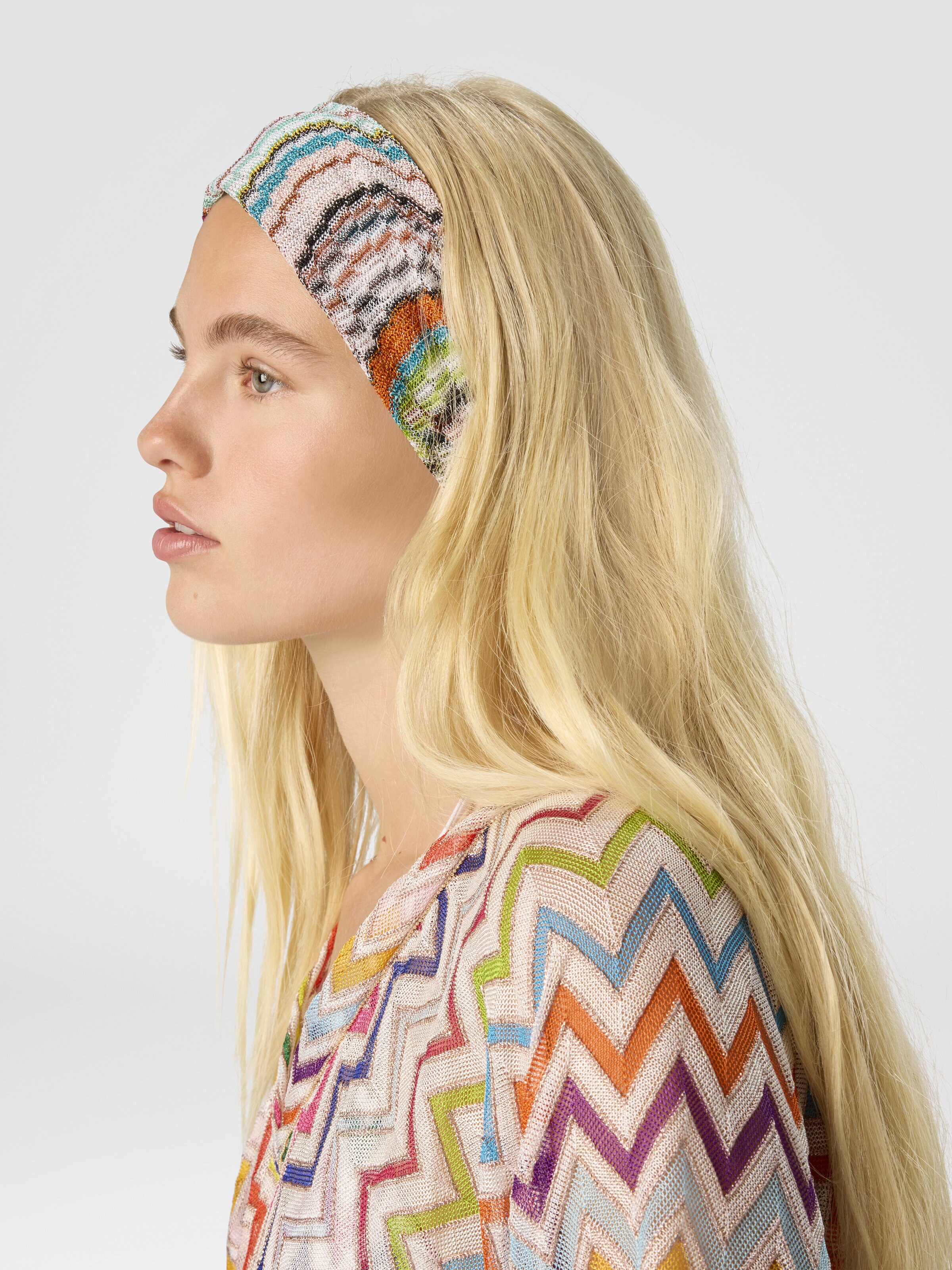 Zigzag Pattern Hairband, Multicoloured  - 2