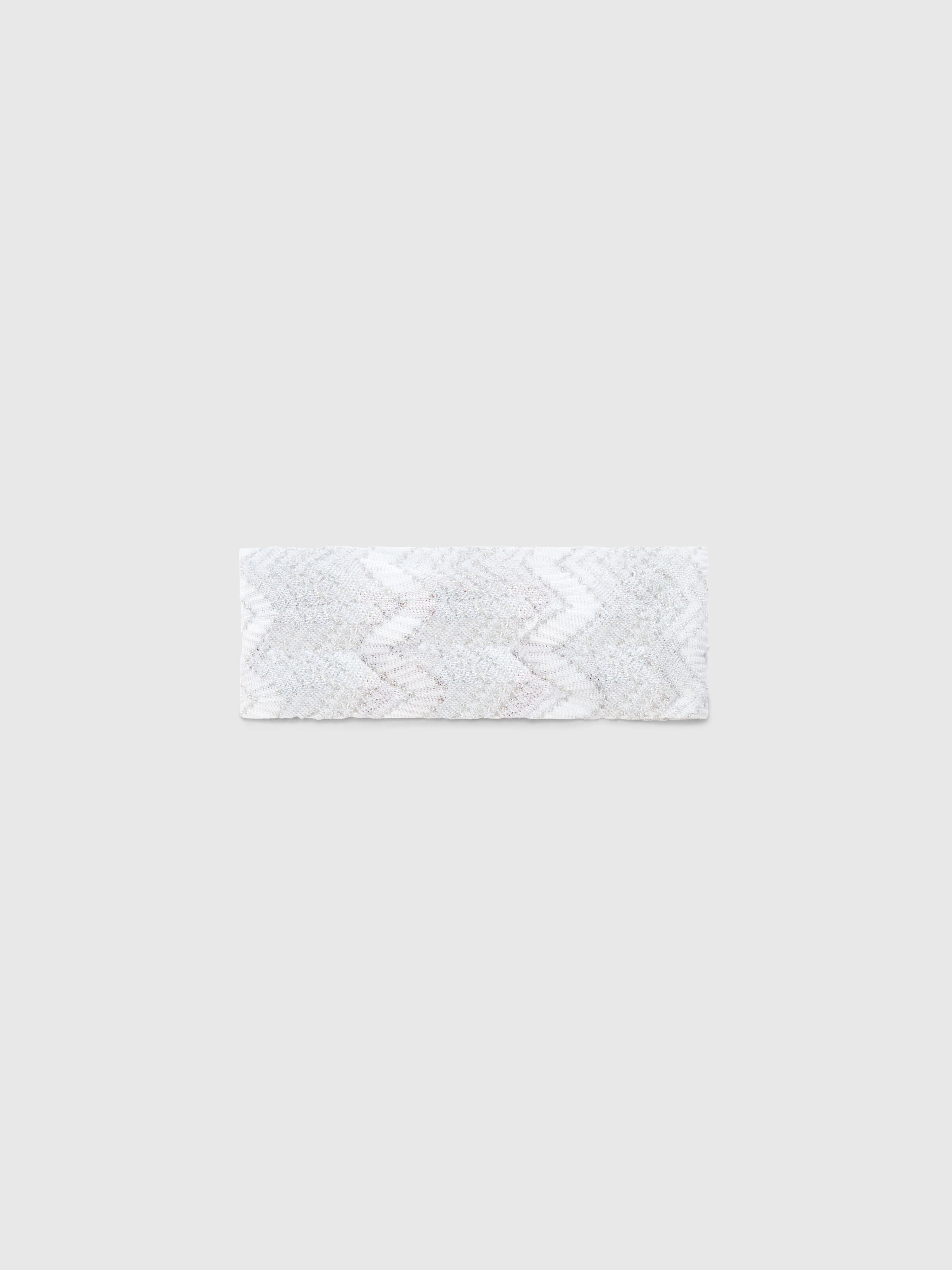 Viscose and Lamé Hairband, Silver - 0