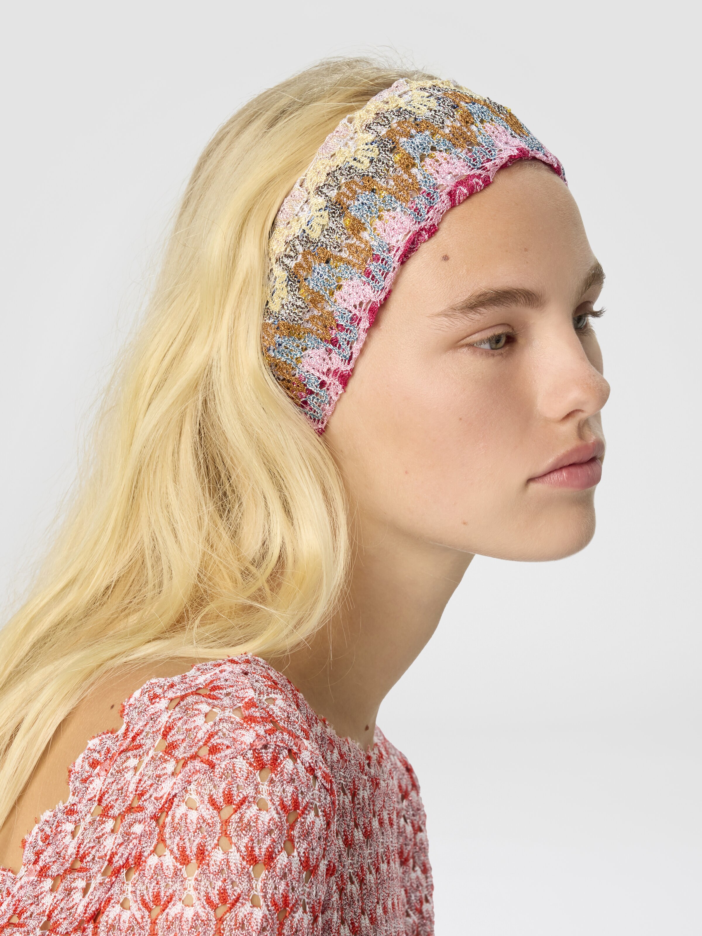 Viscose and Lamé Hairband, Multicoloured  - 2