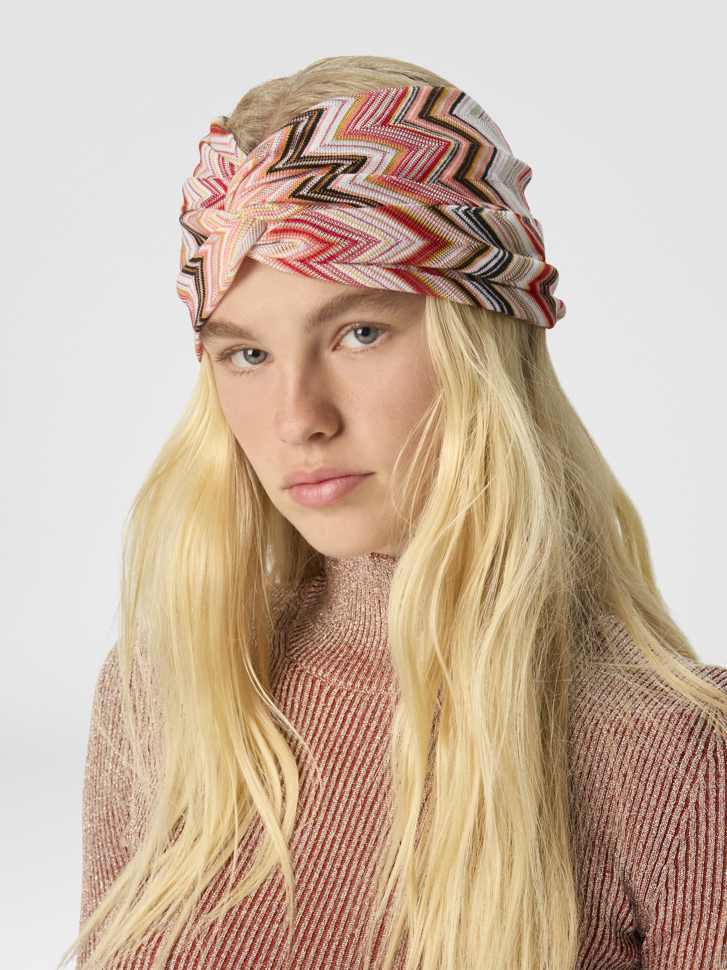 Cotton and Viscose Turban, Multicoloured  - 2
