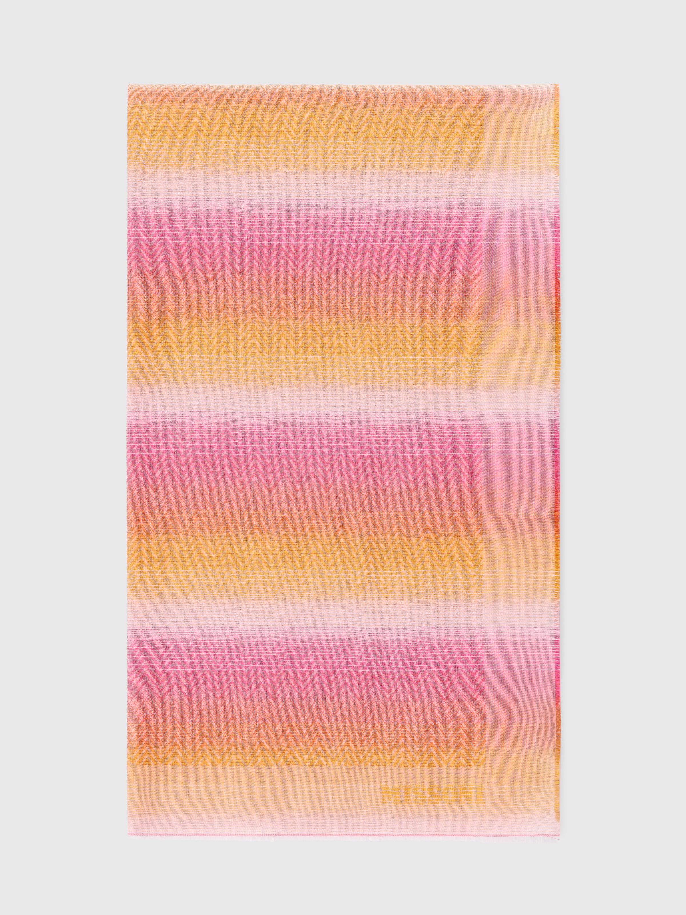 Viscose blend scarf with zigzag pattern, Multicoloured  - 0