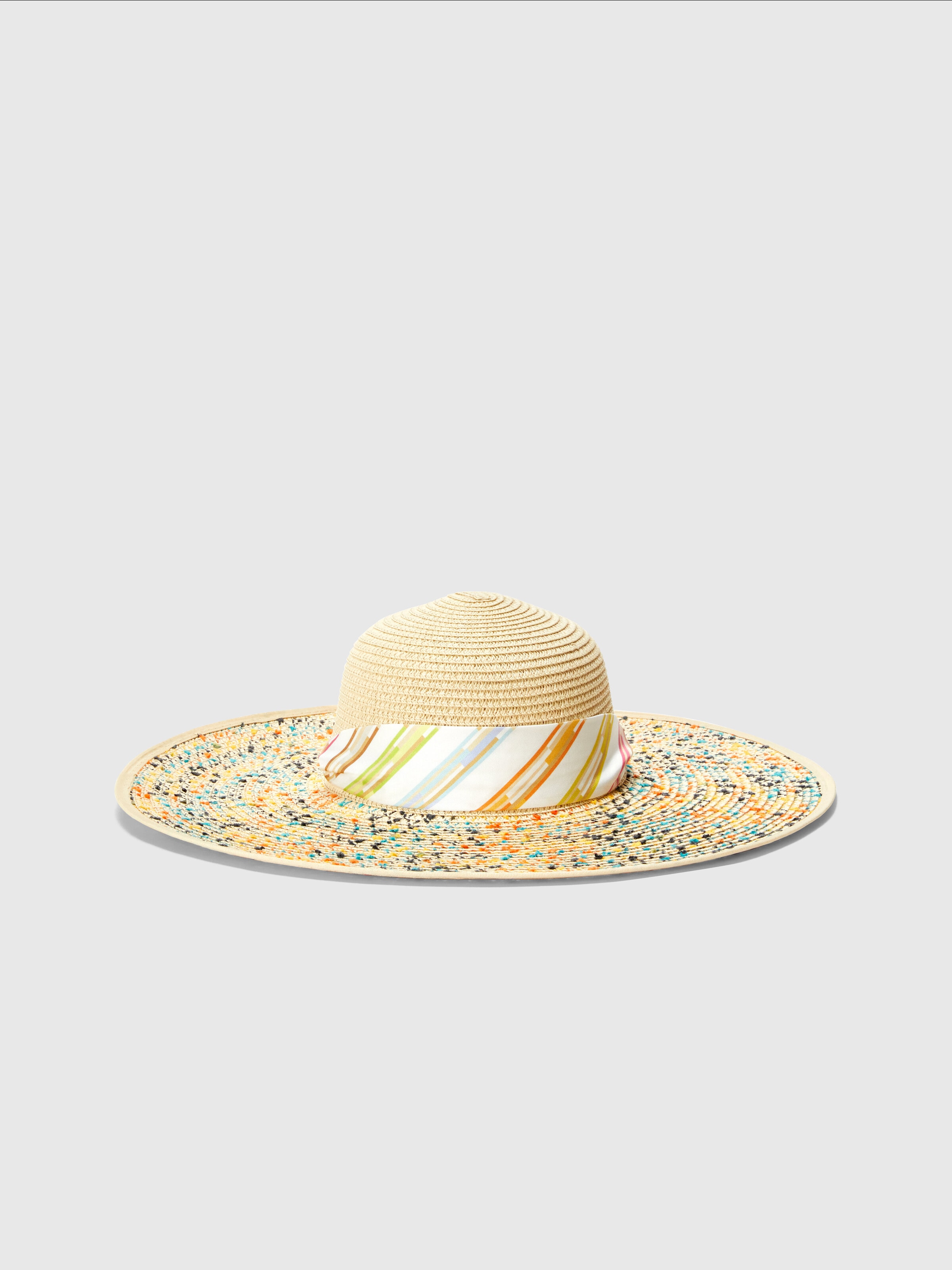 Chapeau de paille avec bandeau, Multicolore  - 0