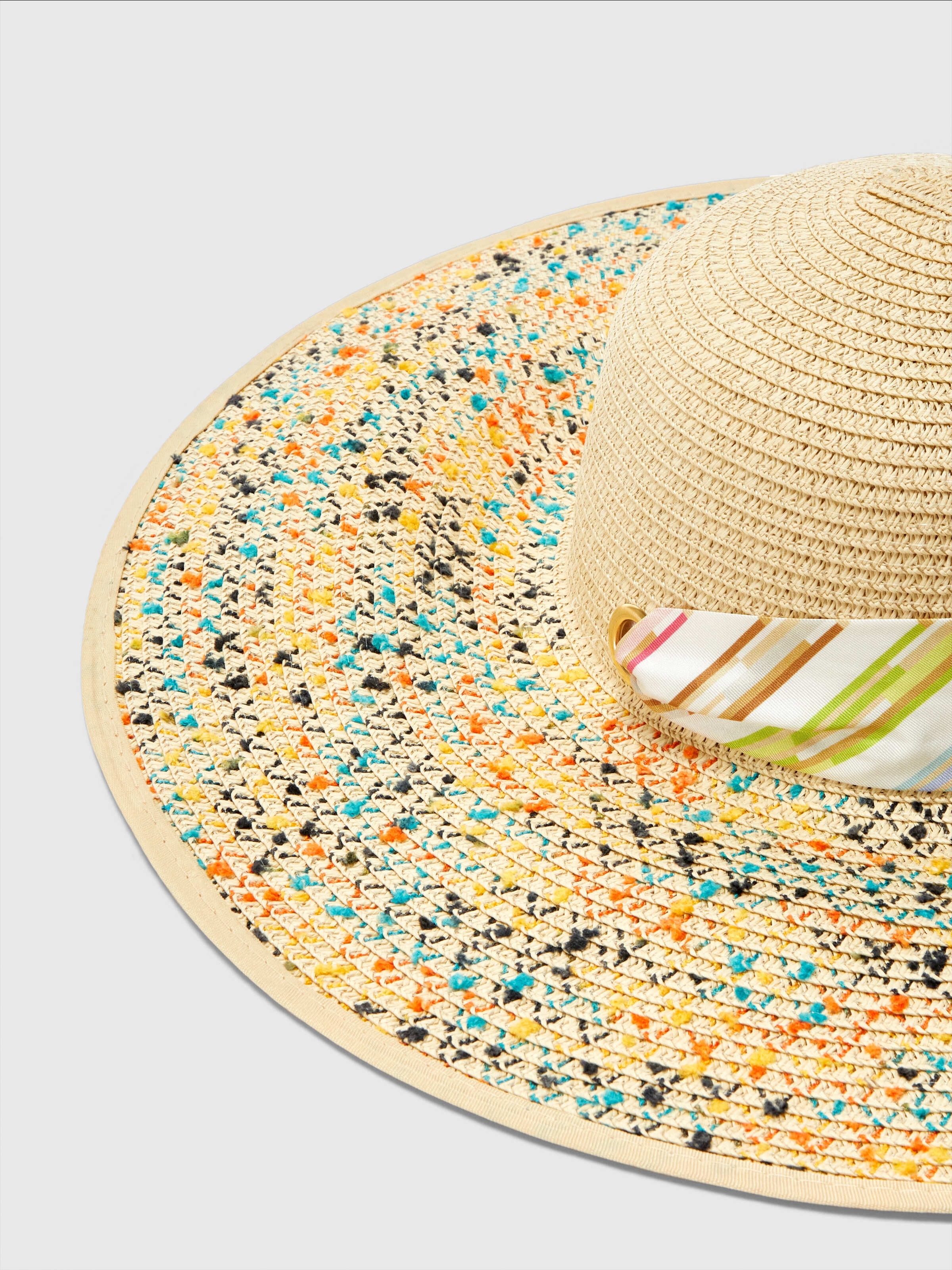 Chapeau de paille avec bandeau, Multicolore  - 1