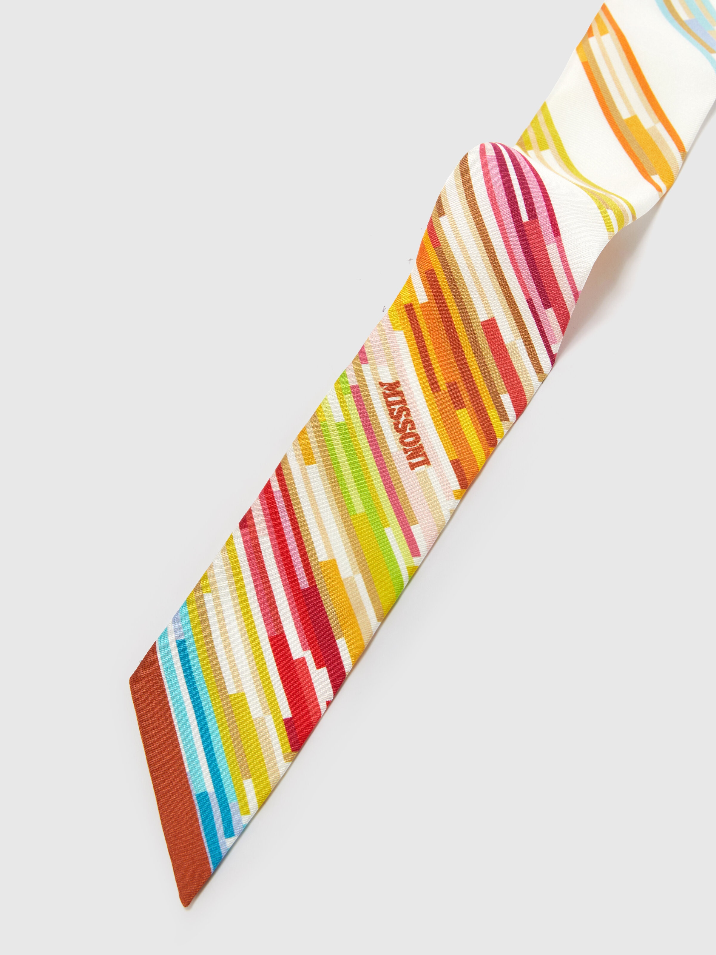 Silk zigzag bandeau scarf, Multicoloured  - 1