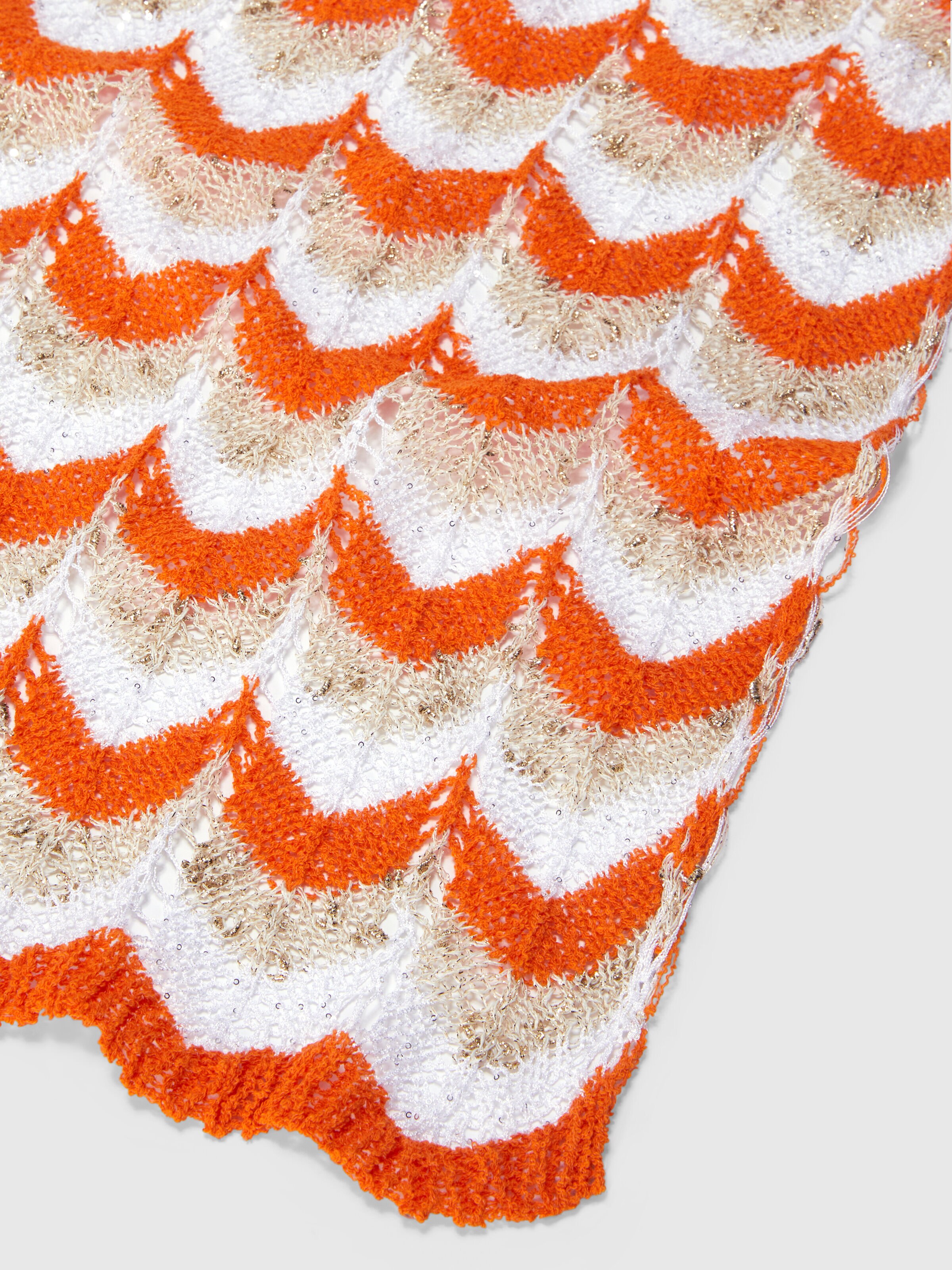 Knit scarf with chevron pattern, Multicoloured  - 1