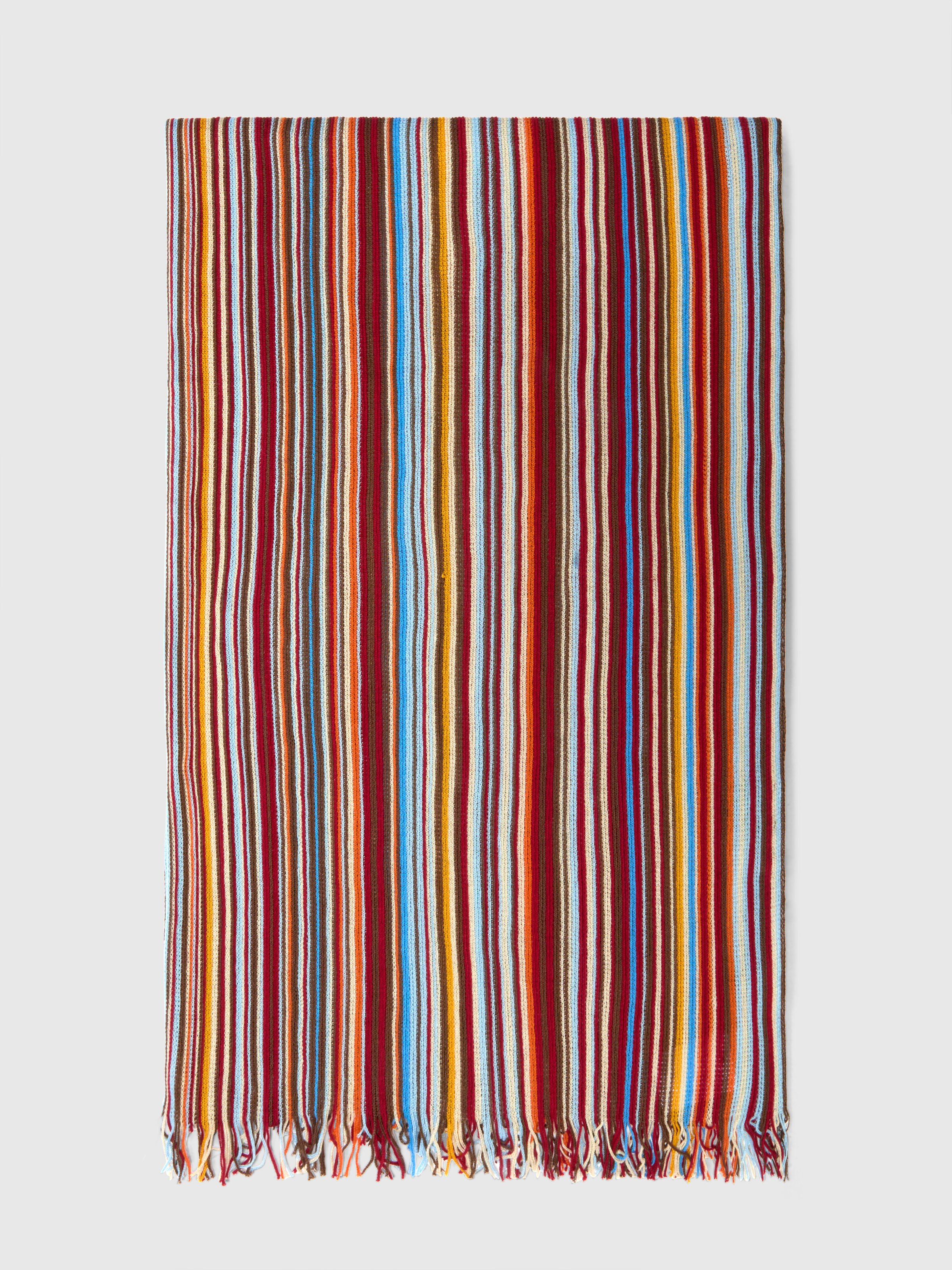 100% Cotton Striped Pattern Scarf, Multicoloured  - 0
