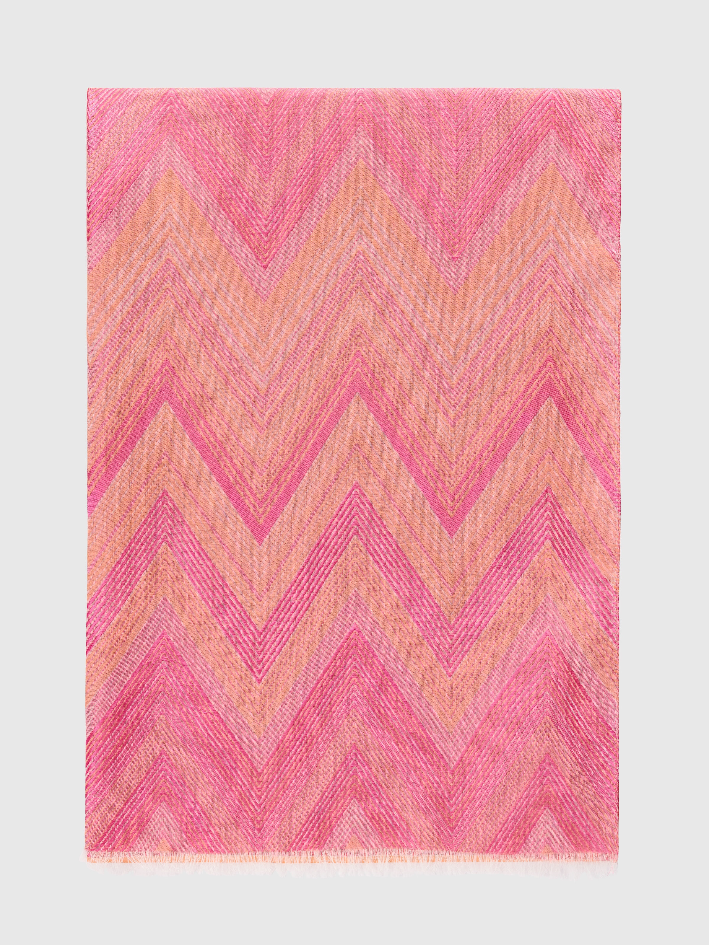 Cotton blend chevron stole, Multicoloured  - 0