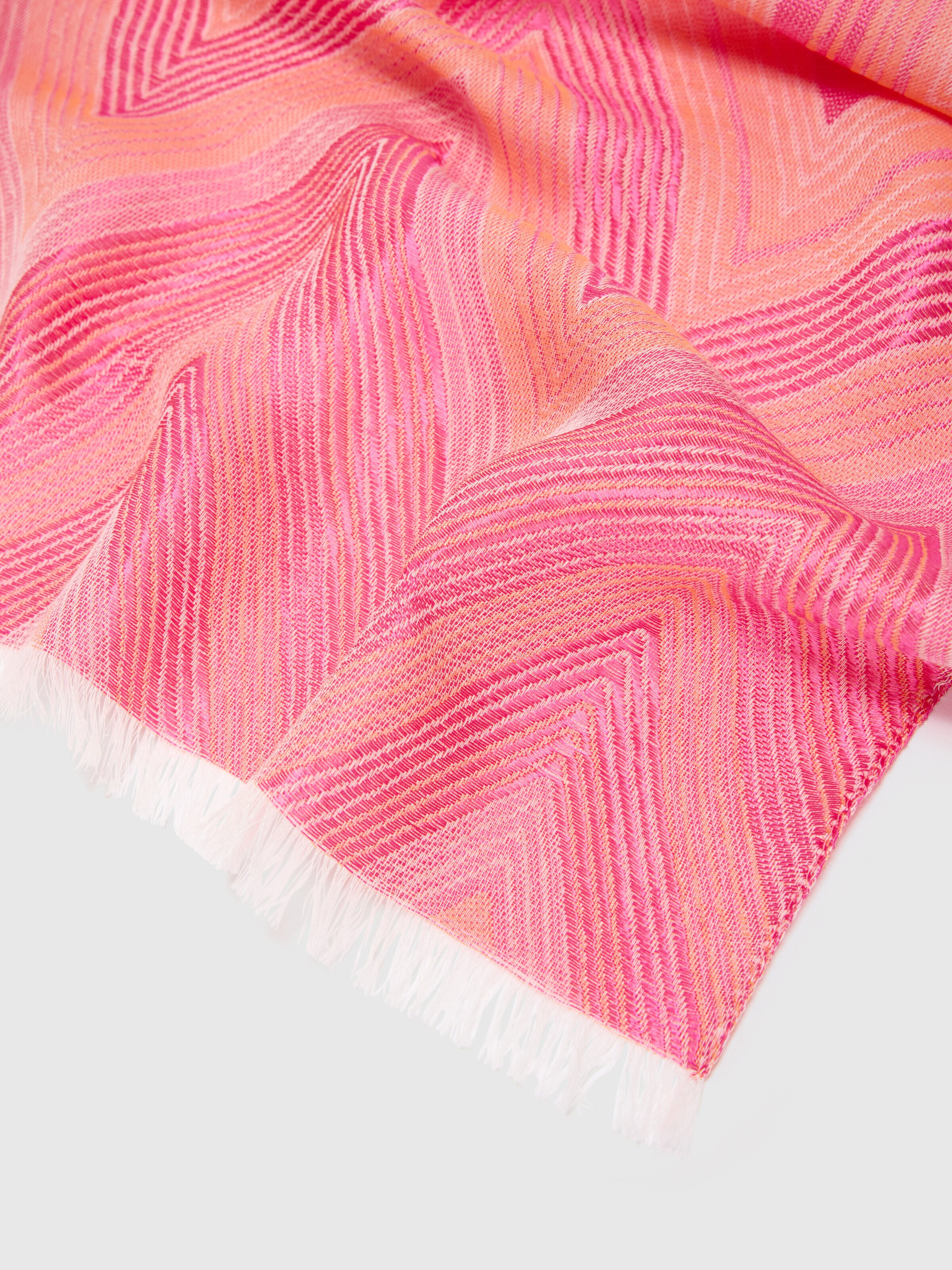 Cotton blend chevron stole, Multicoloured  - 1