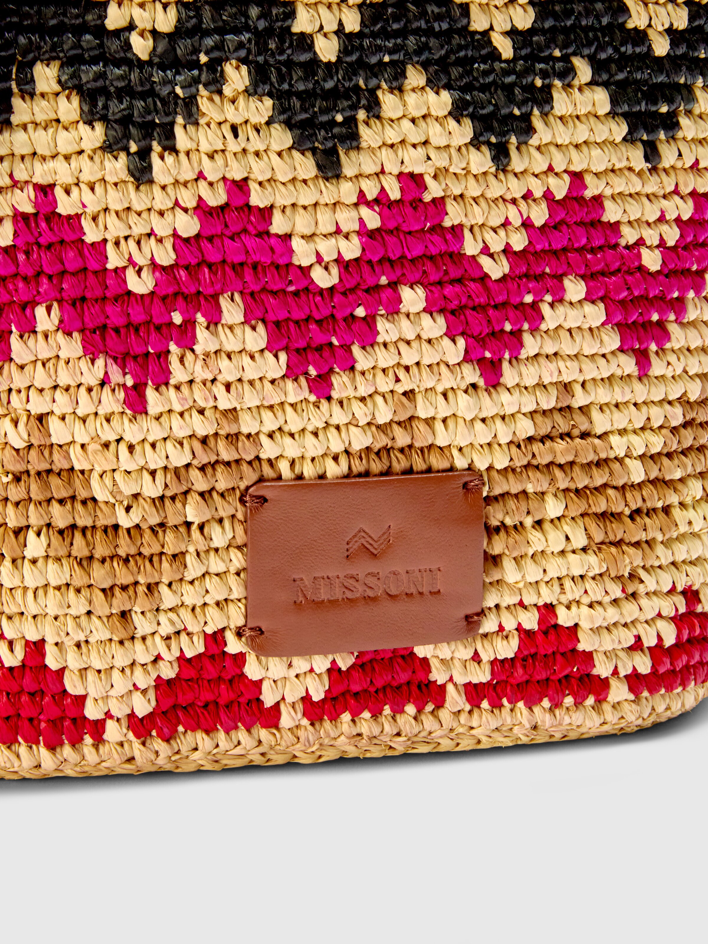 Bolso de hombro de rafia, Negro Multicolor  - 2