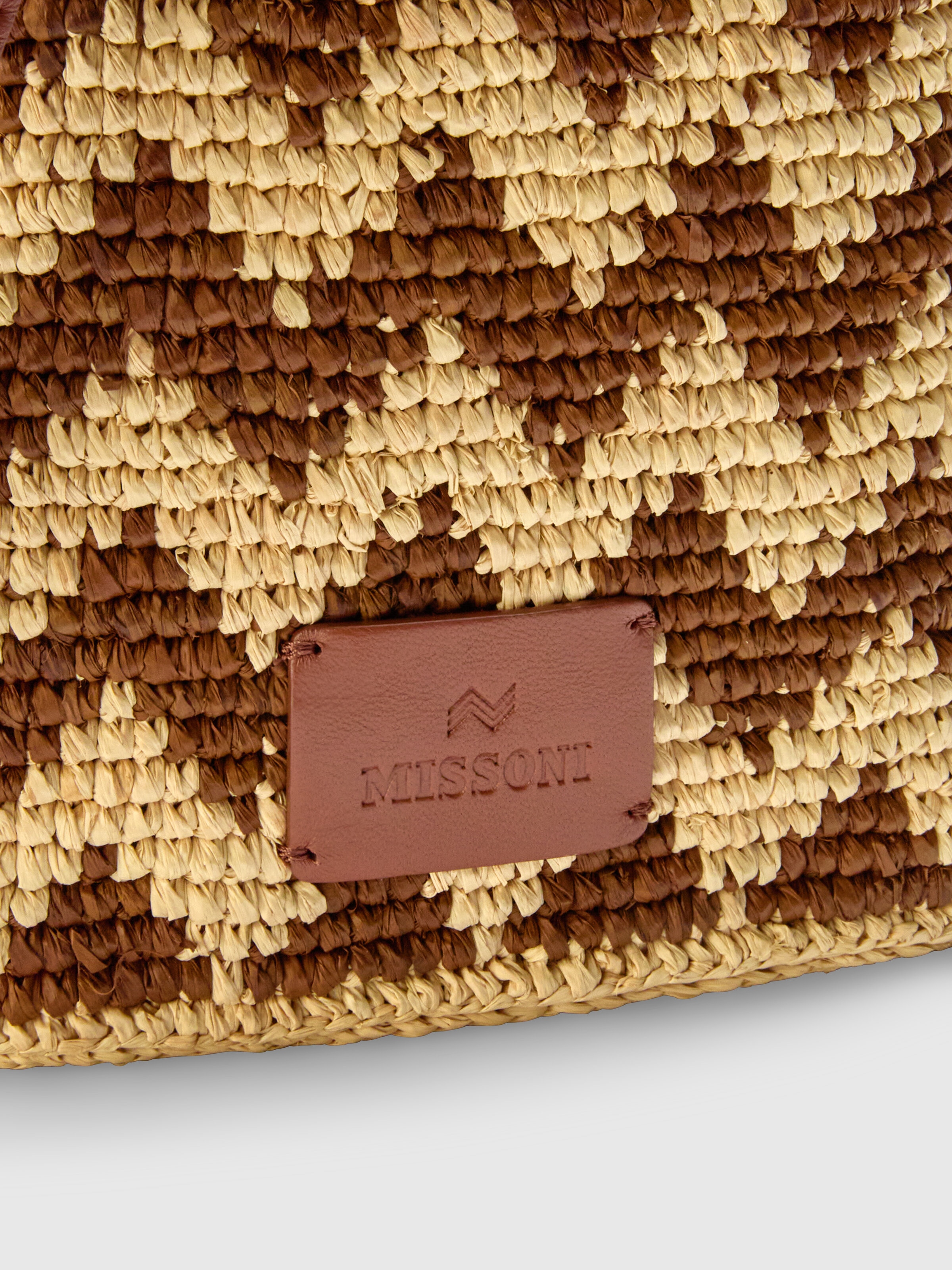 Raffia shoulder bag, Brown - 2