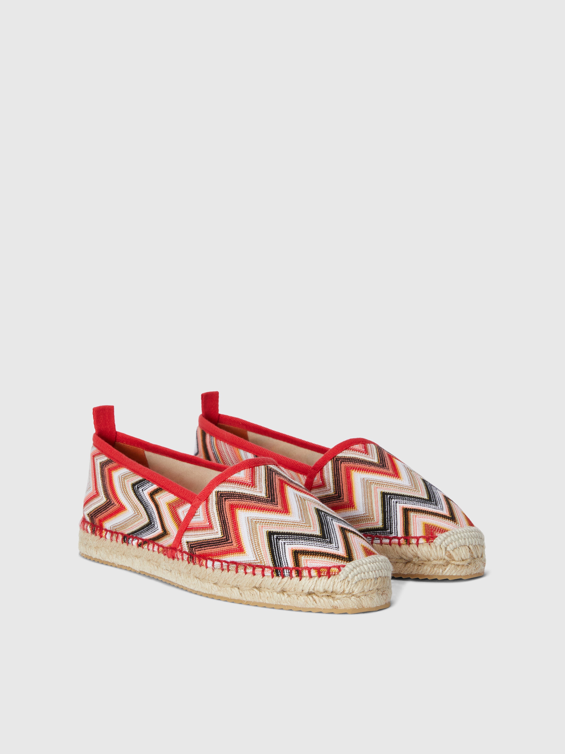 Slip-on espadrilles with zigzag pattern, Pink   - 1