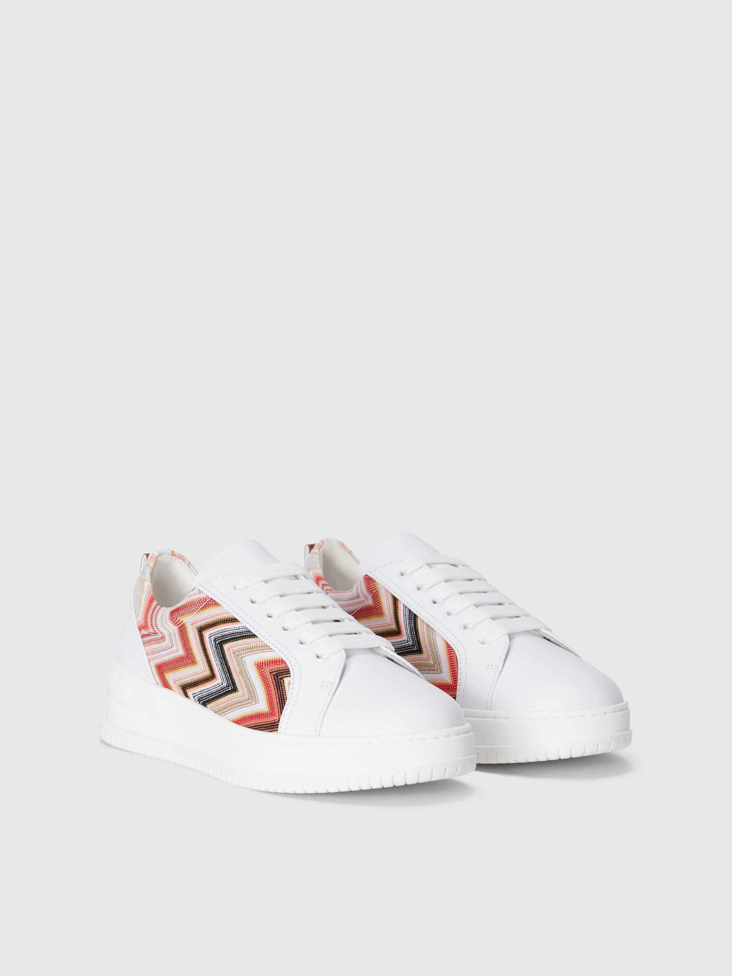 Zapatillas con inserto chevron, Rosa   - 1