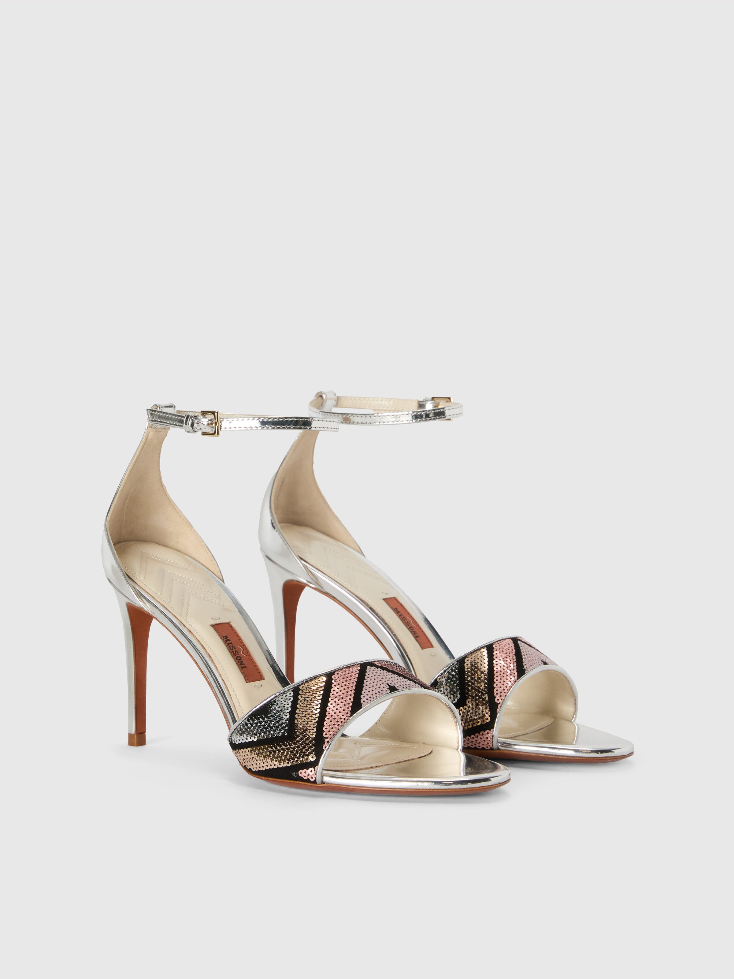 Sandal with adjustable strap and zig zag pattern, Multicoloured  - 1