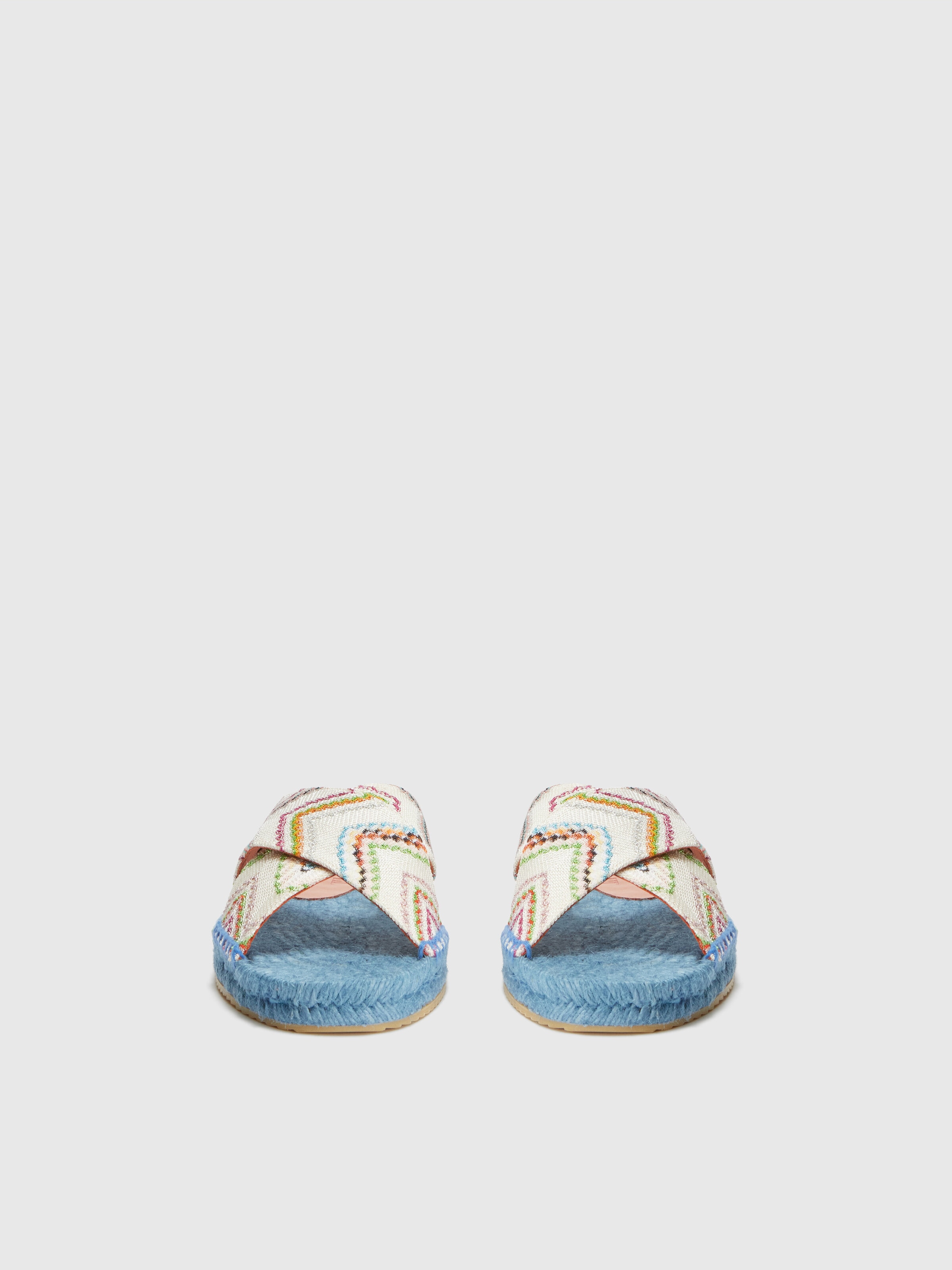 Espadrilles mit doppeltem Zickzack-Riemen, Blau - 2