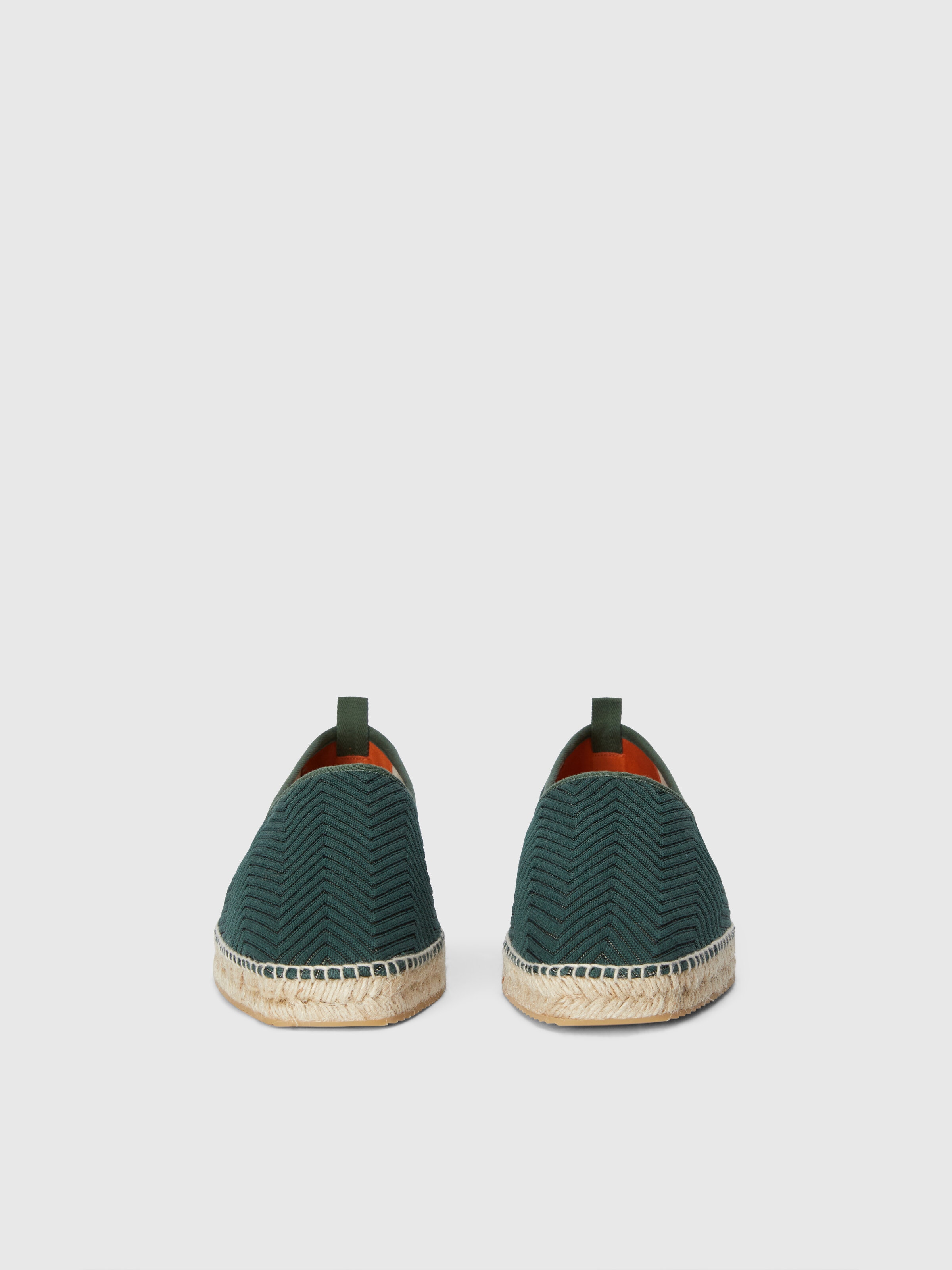 Espadrilles à motif zig zag avec semelle en corde, Vert  - 2