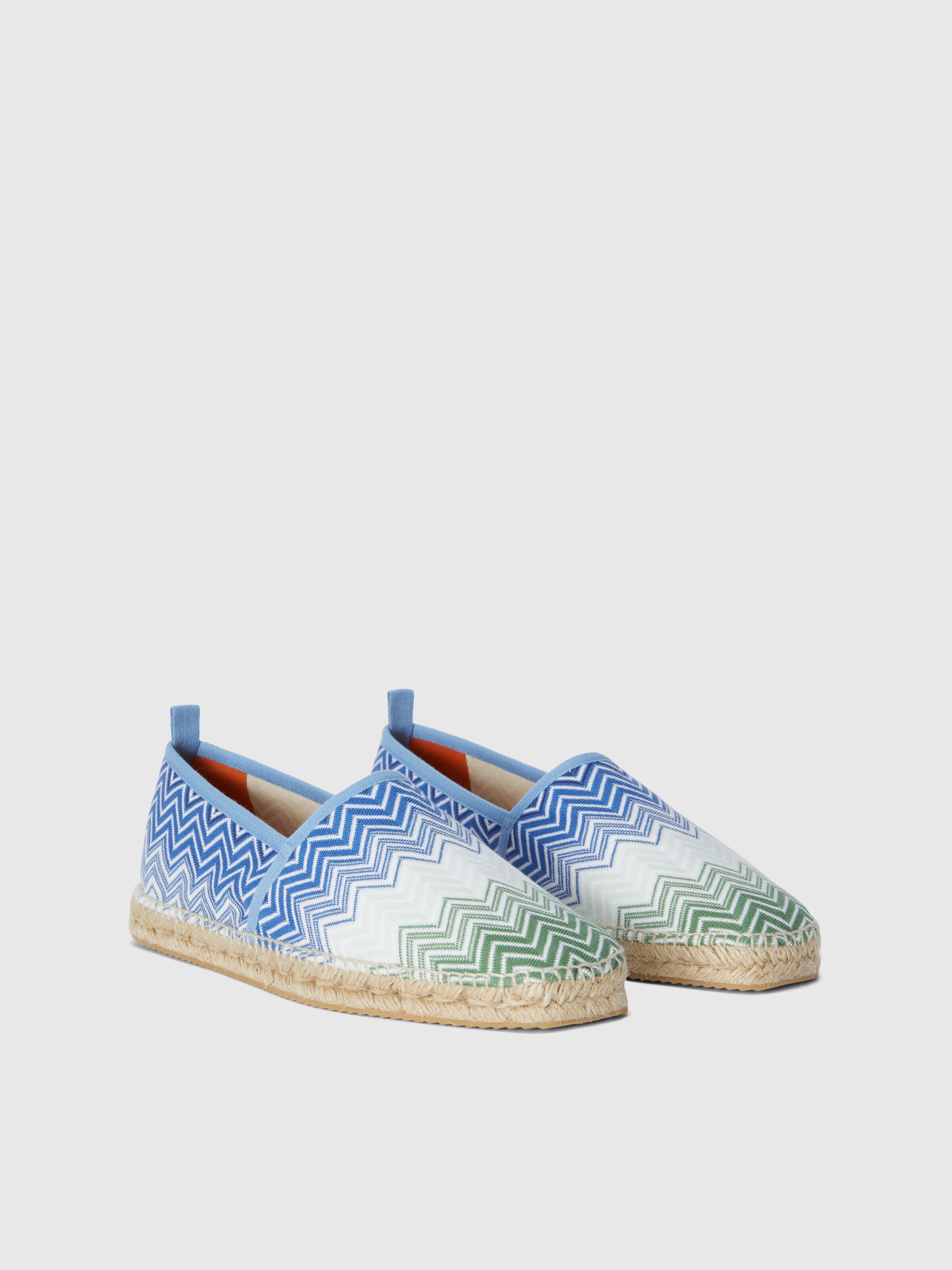 Espadrilles zig zag pattern, Green - 1