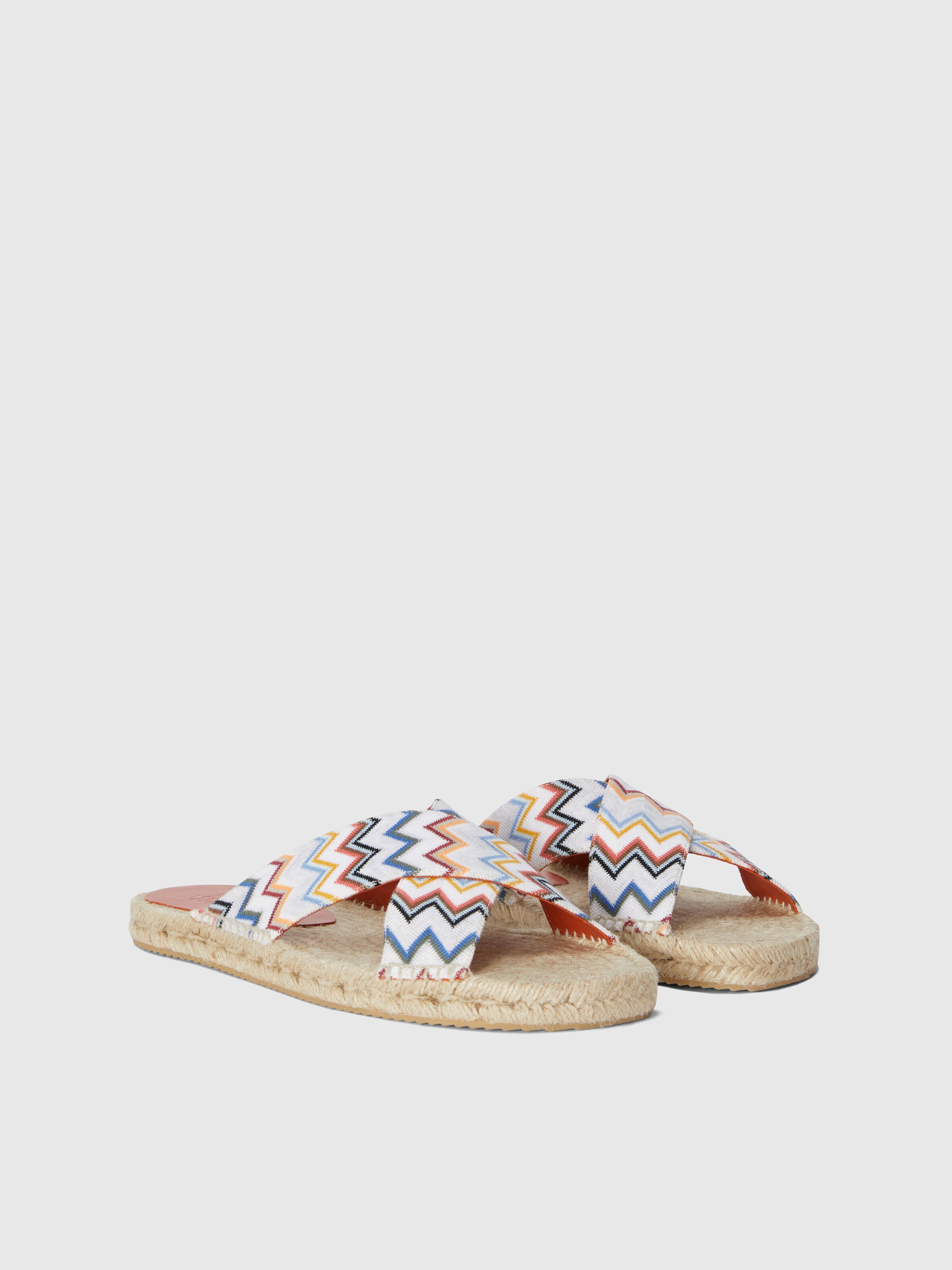 Zigzag sandals with rope sole, Multicoloured  - 1