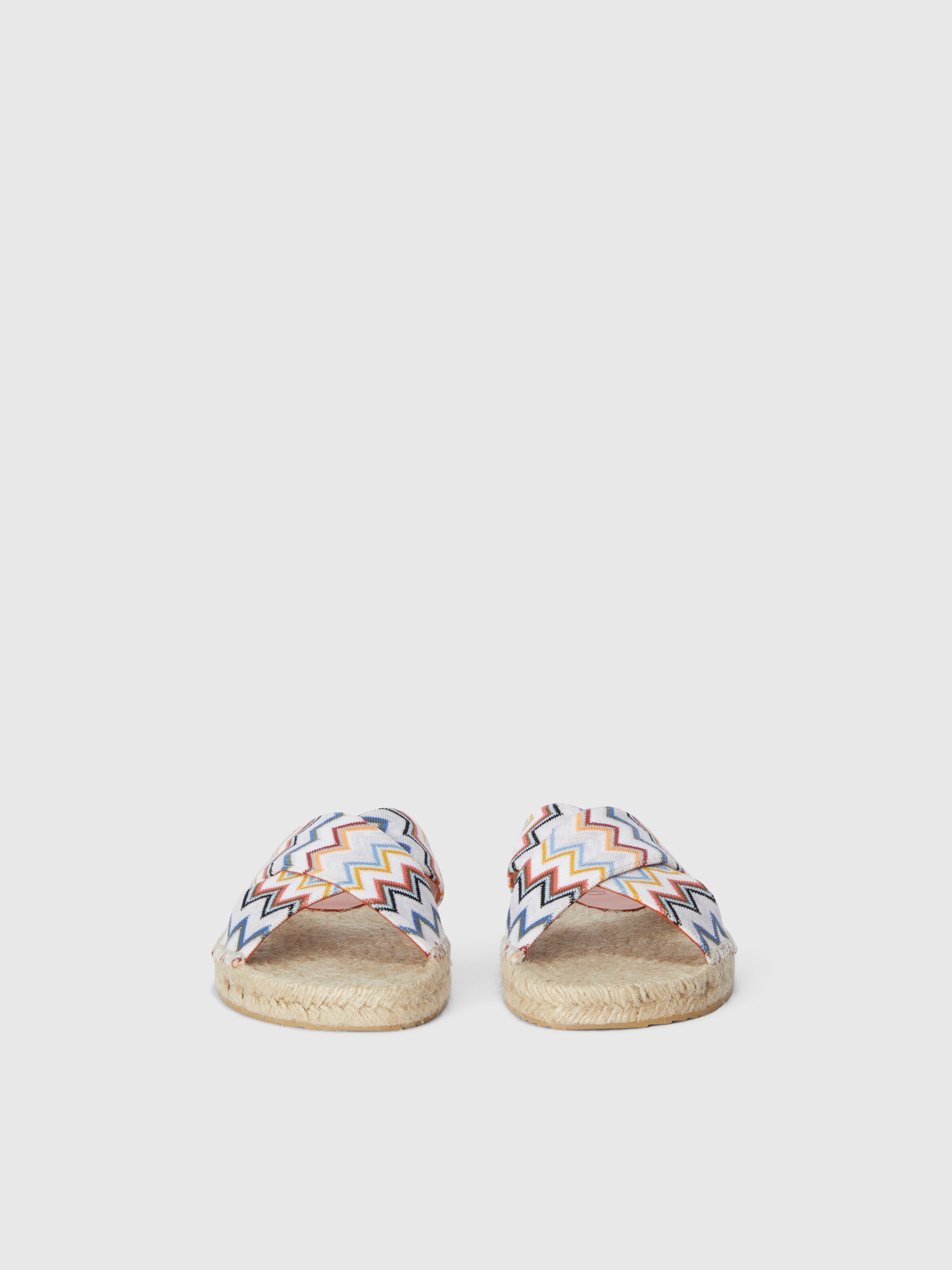 Zigzag sandals with rope sole, Multicoloured  - 2