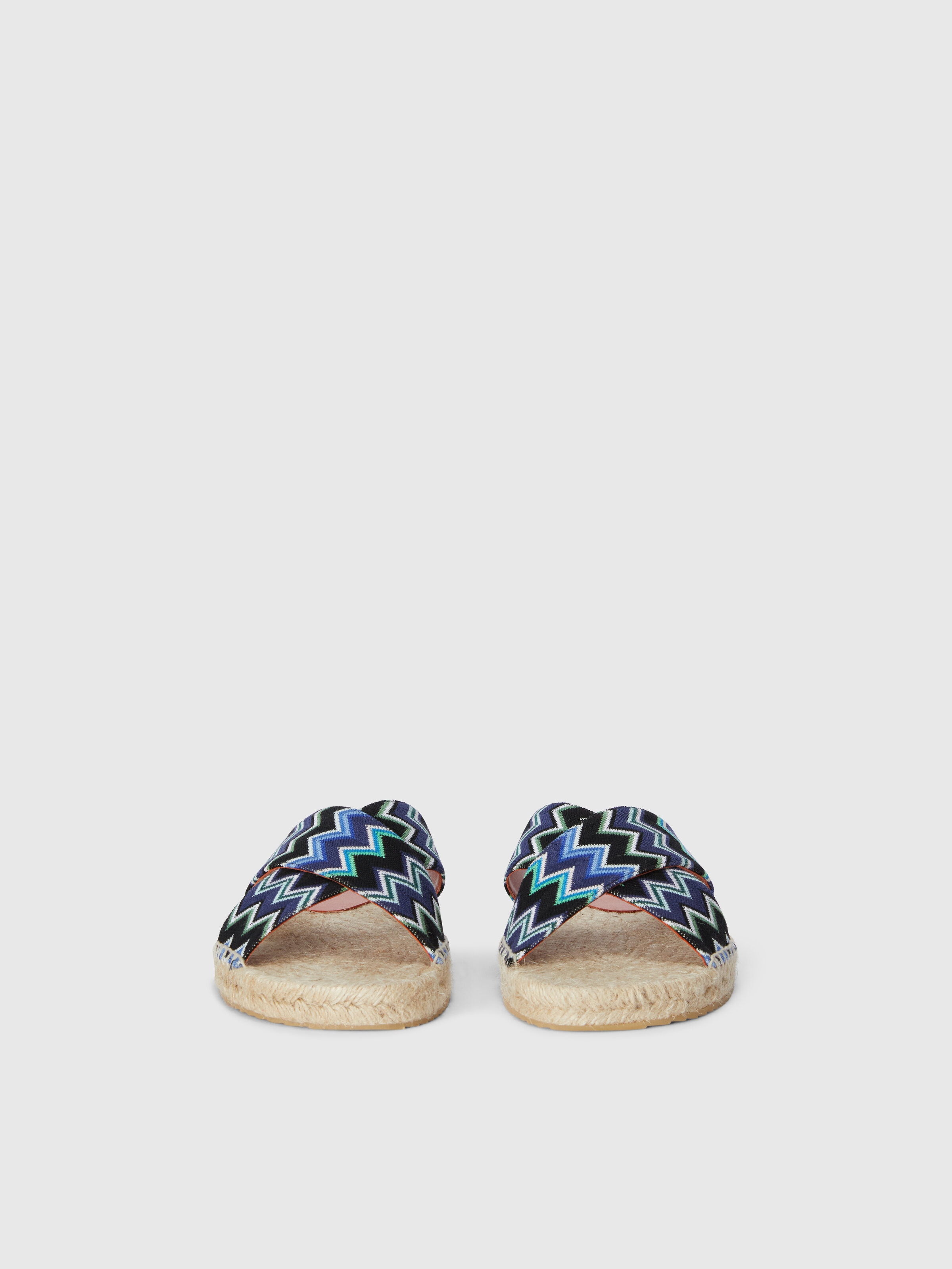 Espadrilles with rope sole and cross-over straps, Multicoloured  - 2