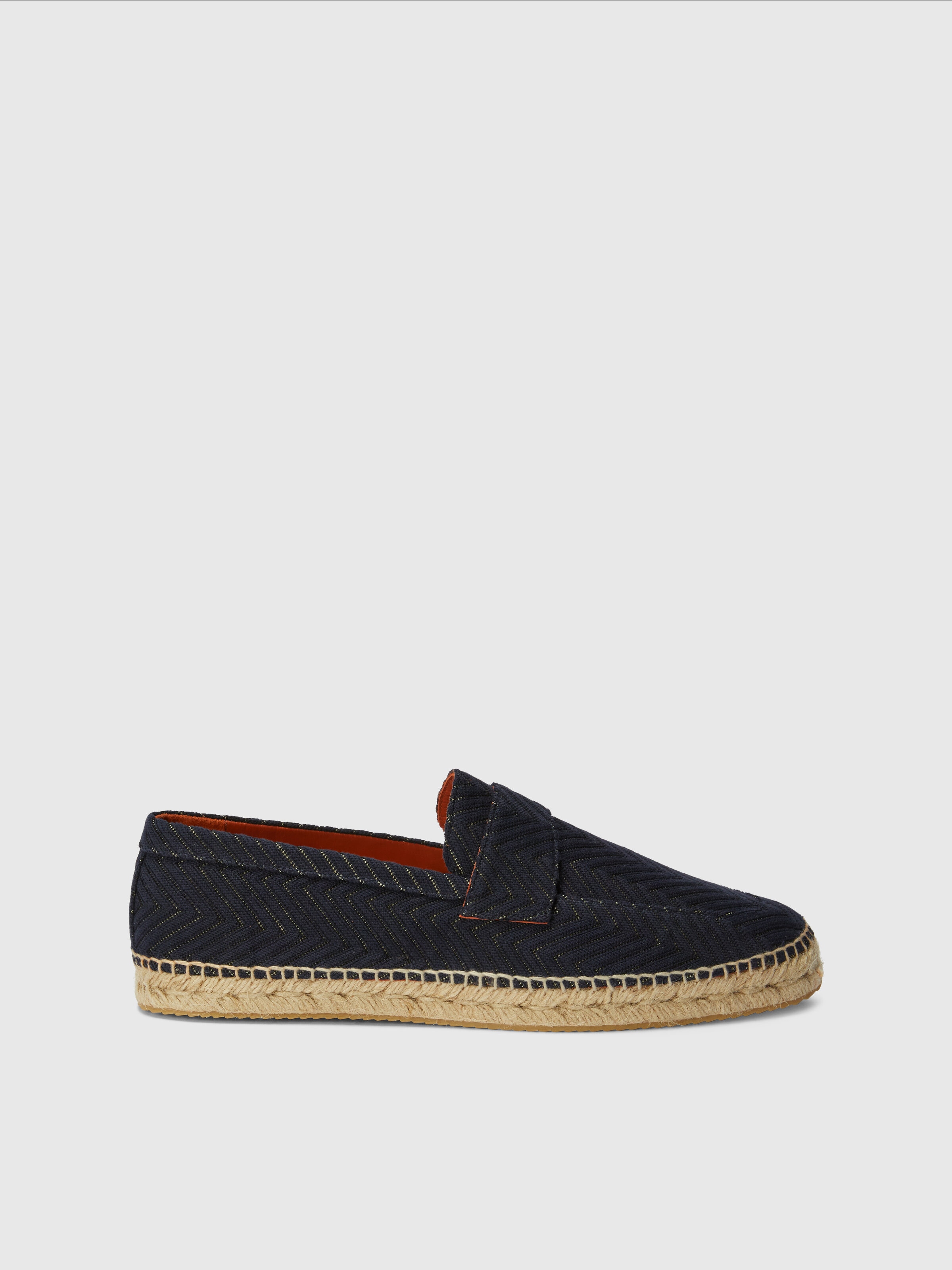 Espadrilles with rope sole and zig zag pattern, Blue - 0