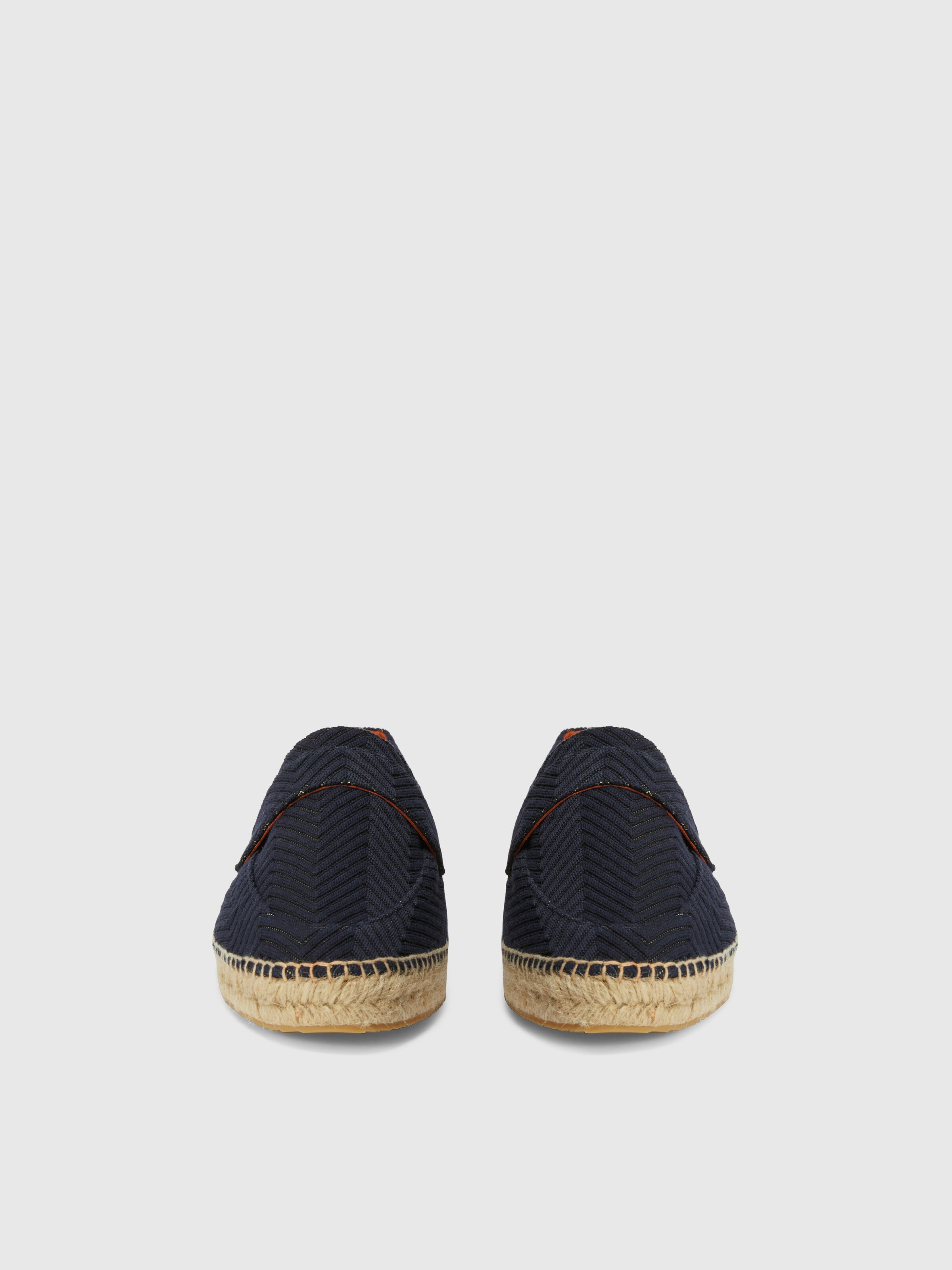 Espadrilles with rope sole and zig zag pattern, Blue - 2