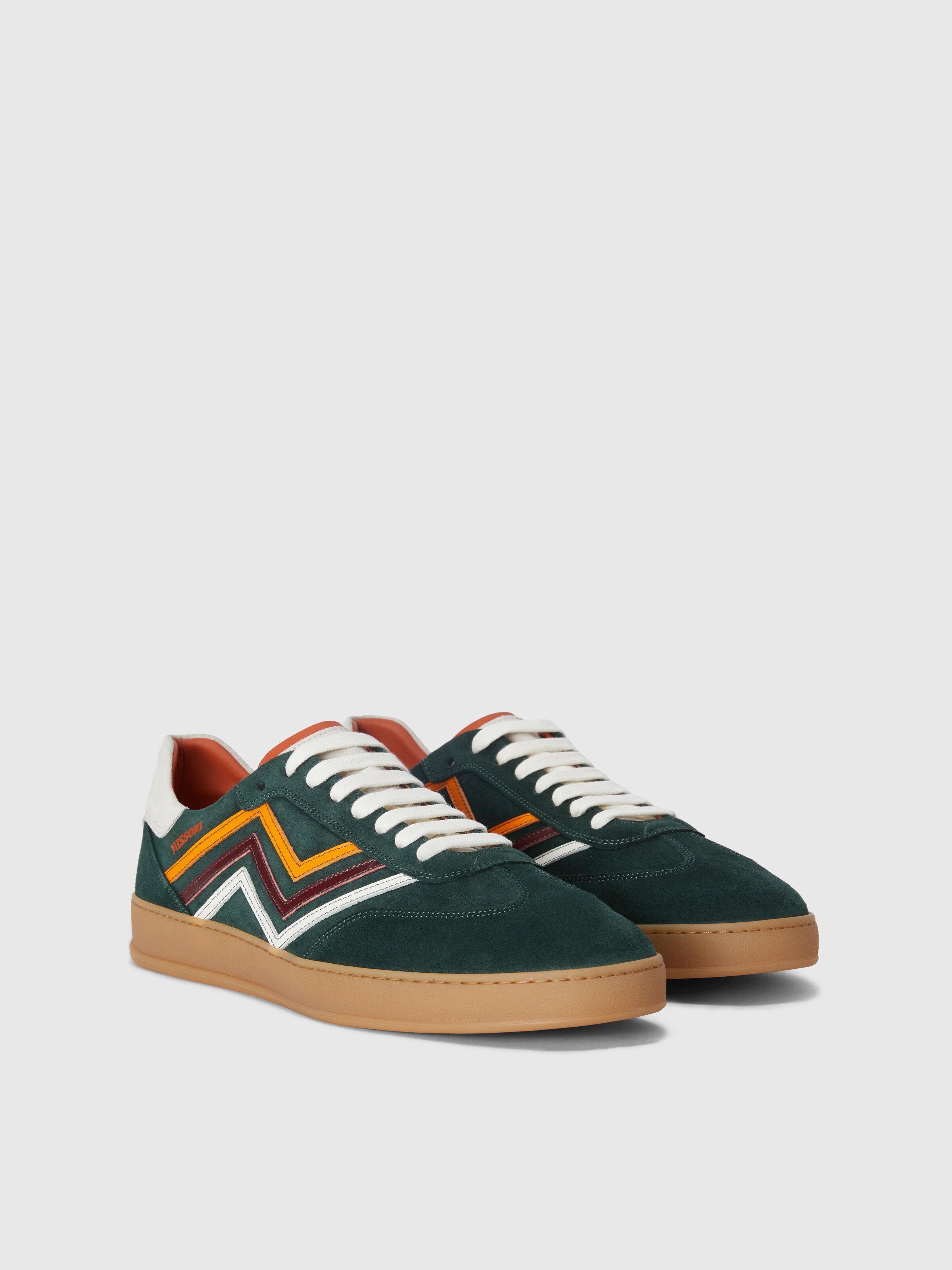 Sneakers with raised zig zag, Green - 1