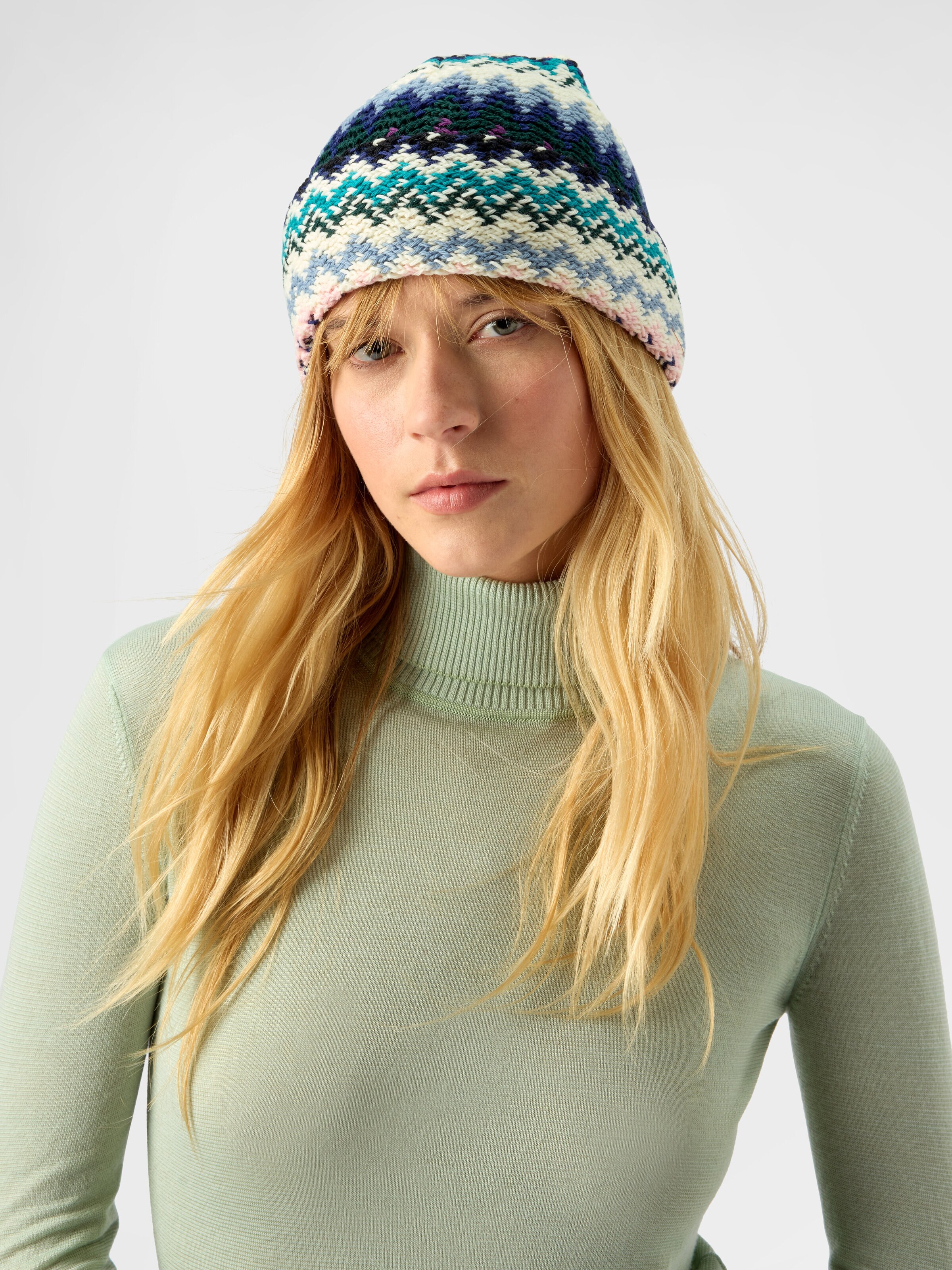 Zigzag wool hat, Multicoloured  - 2