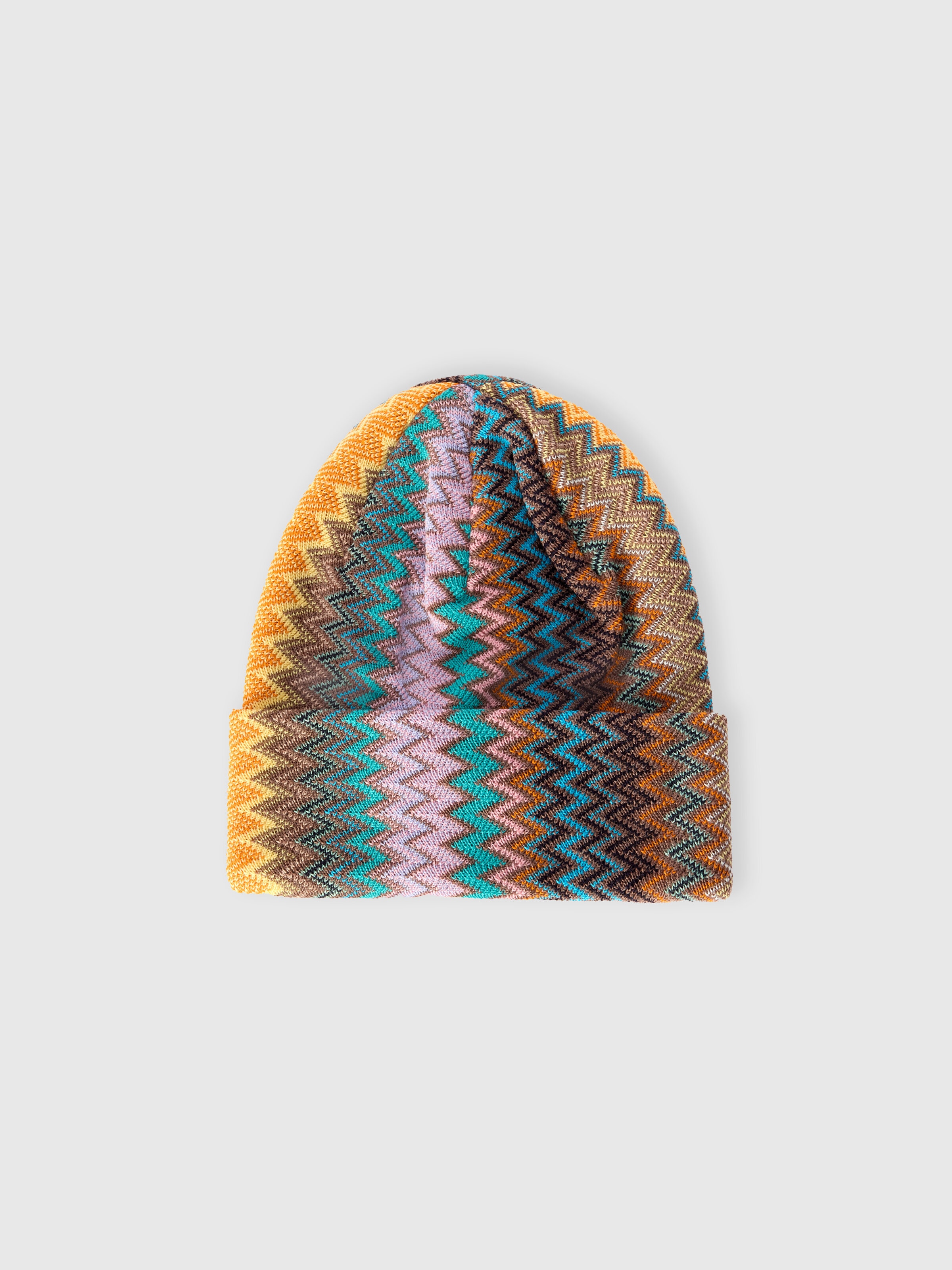 Women’s wool-blend zigzag hat, Multicoloured  - 0