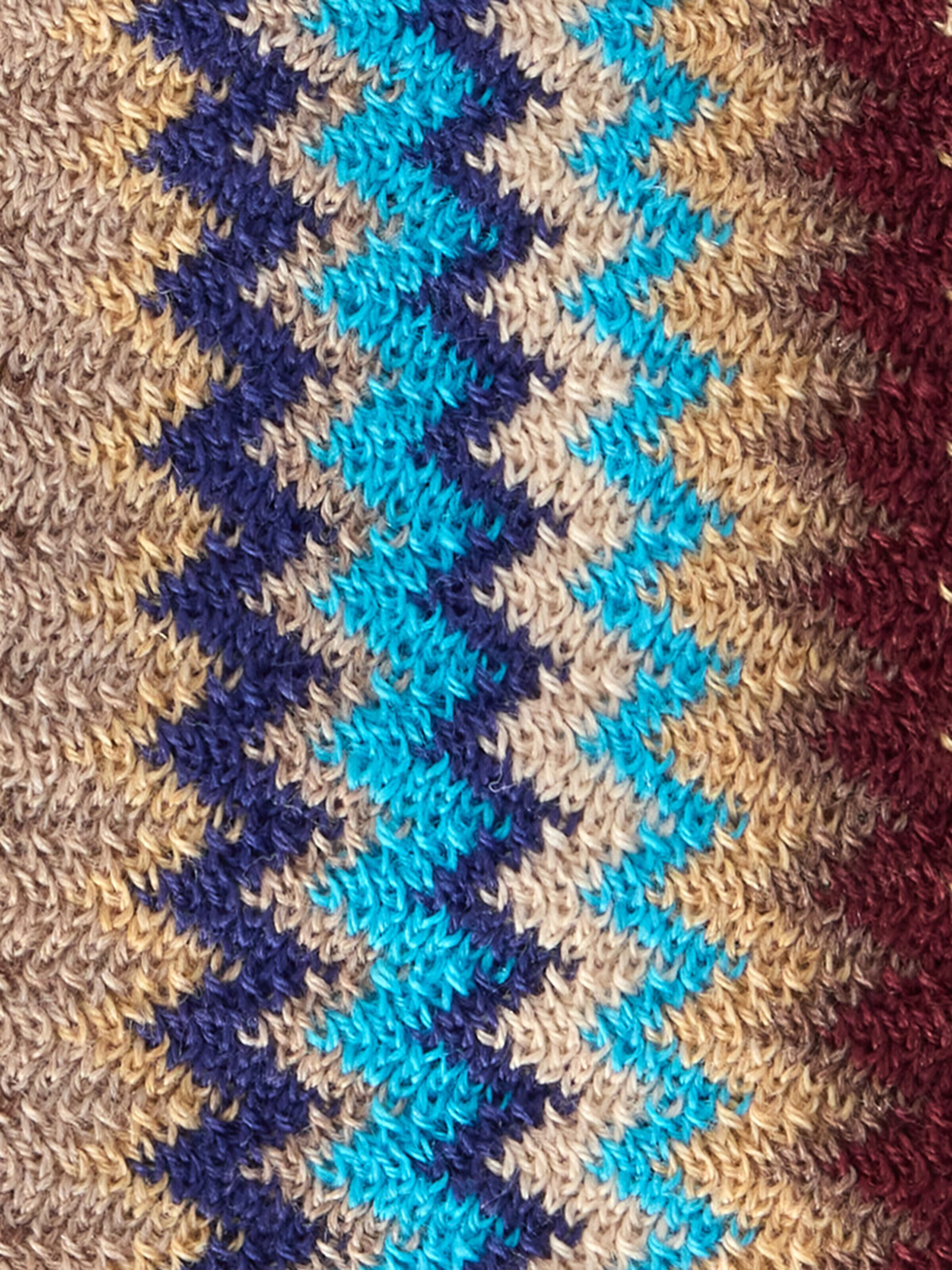 Gorro para hombre de mezcla de lana con diseño en zigzag, Multicolor  - 2