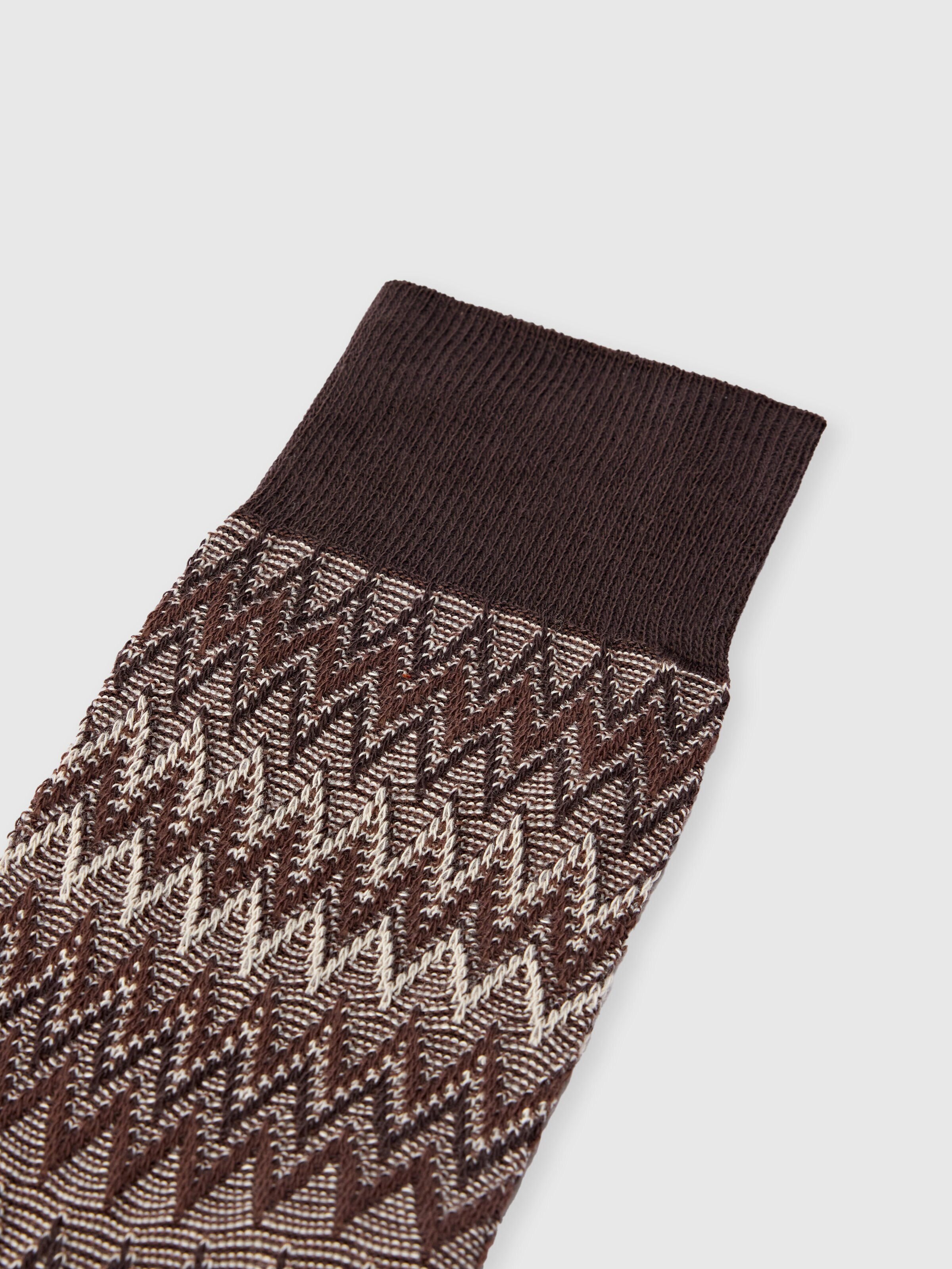 Mid-length cotton-blend zigzag socks, Multicoloured  - 2