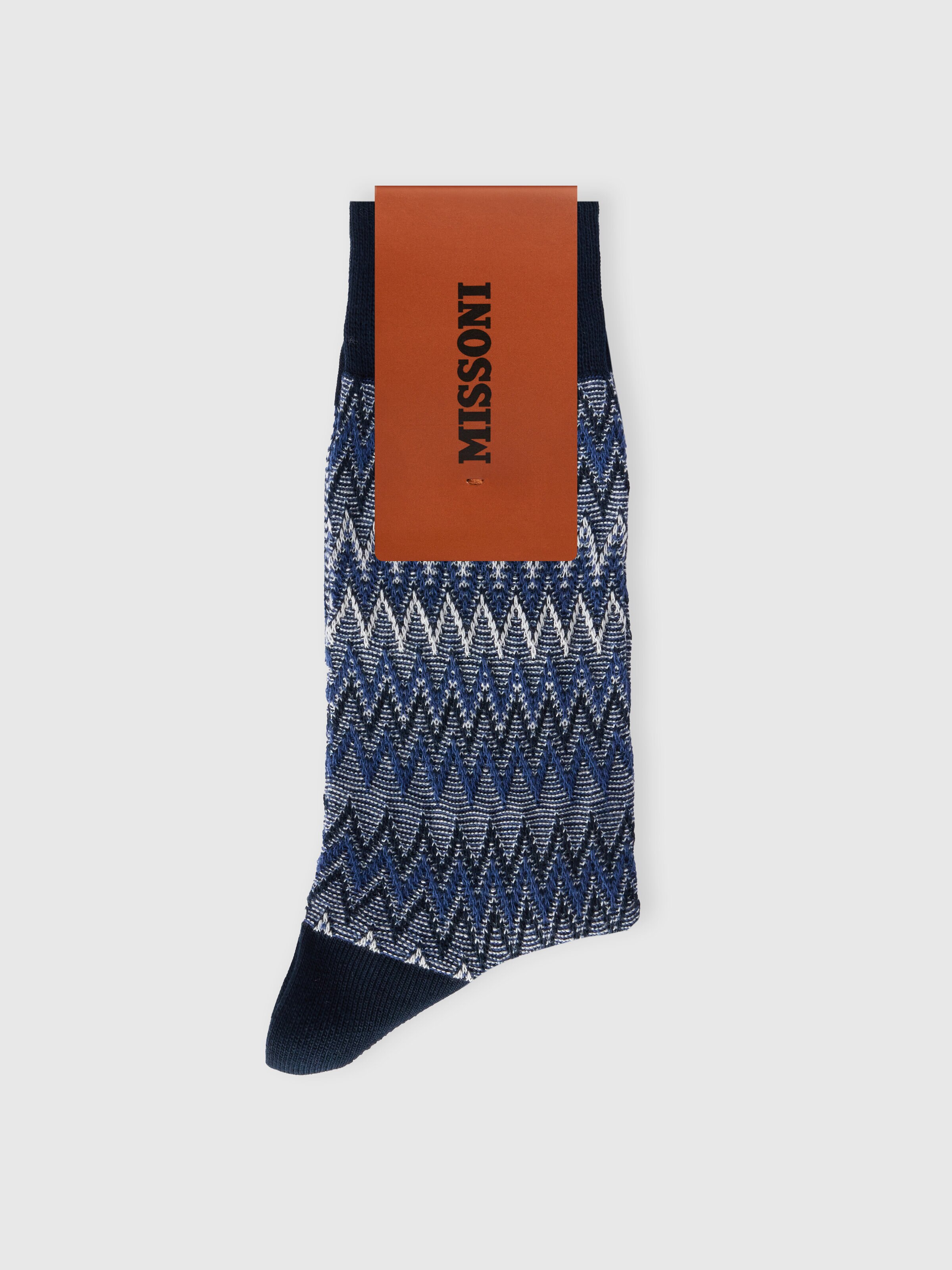 Calzini medi in misto cotone zig zag, Multicolore  - 1