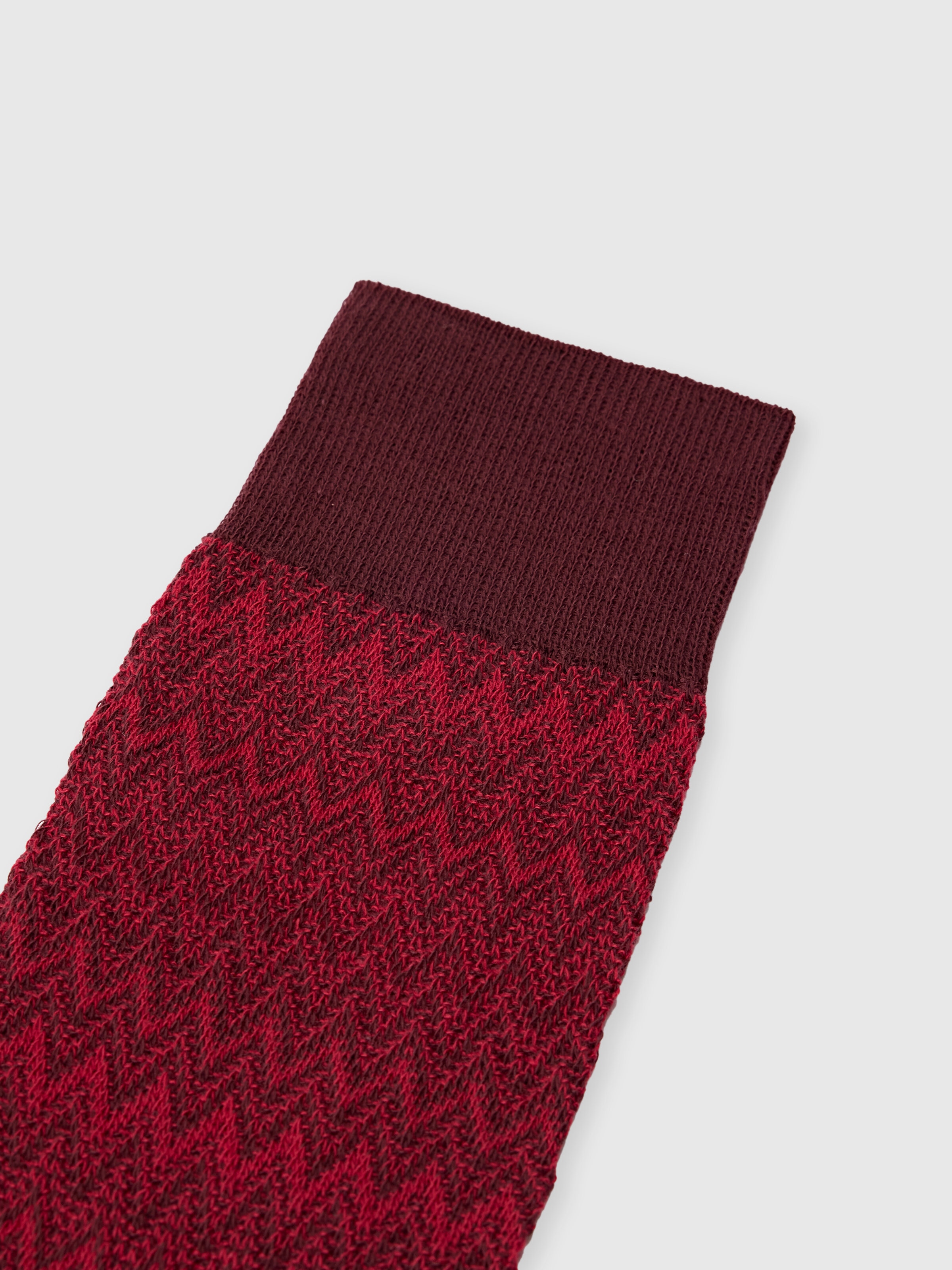 Mid-length cotton-blend 3D zigzag socks, Multicoloured  - 2