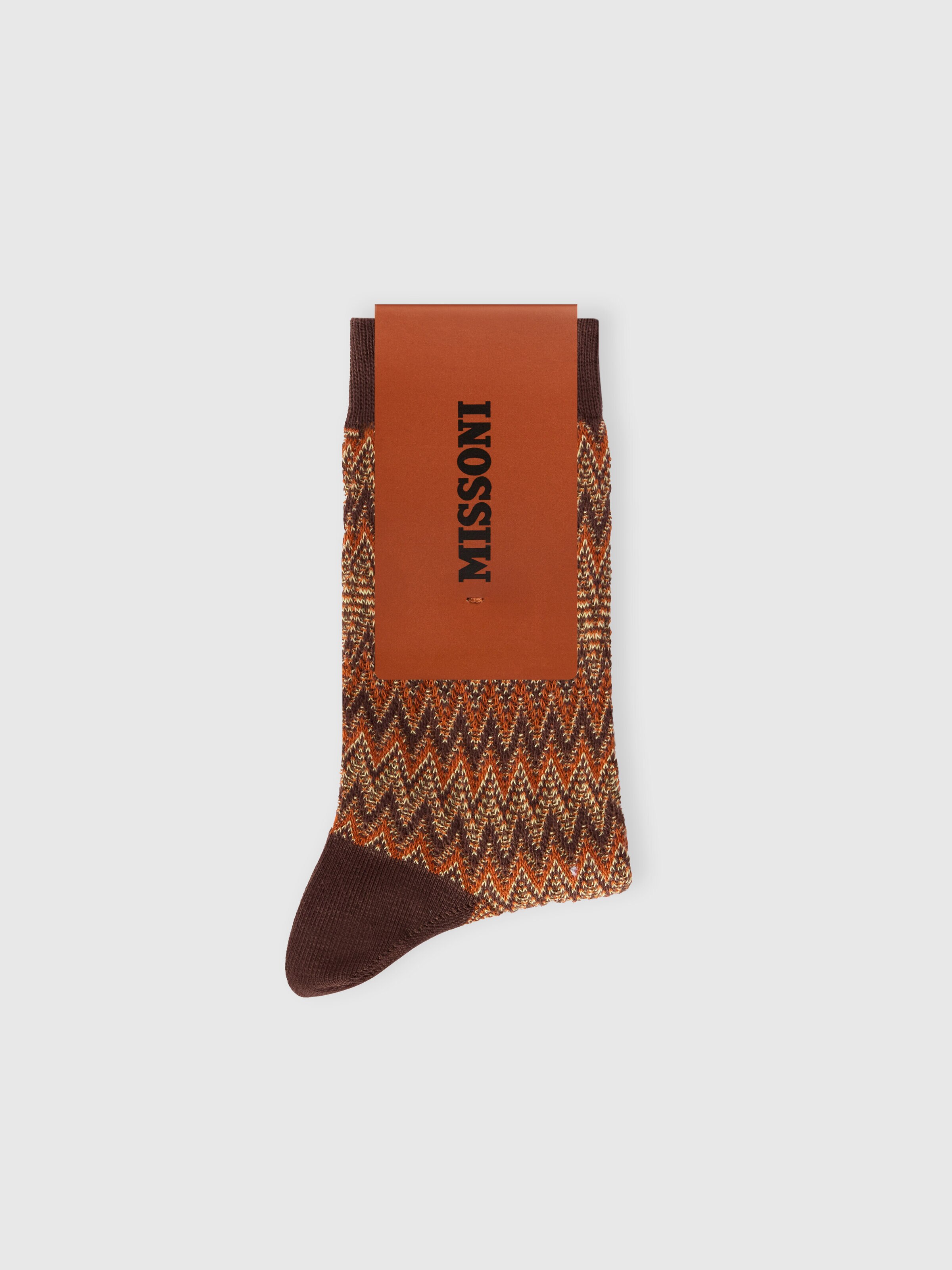 Calzini medi in misto cotone chevron, Multicolore  - 1