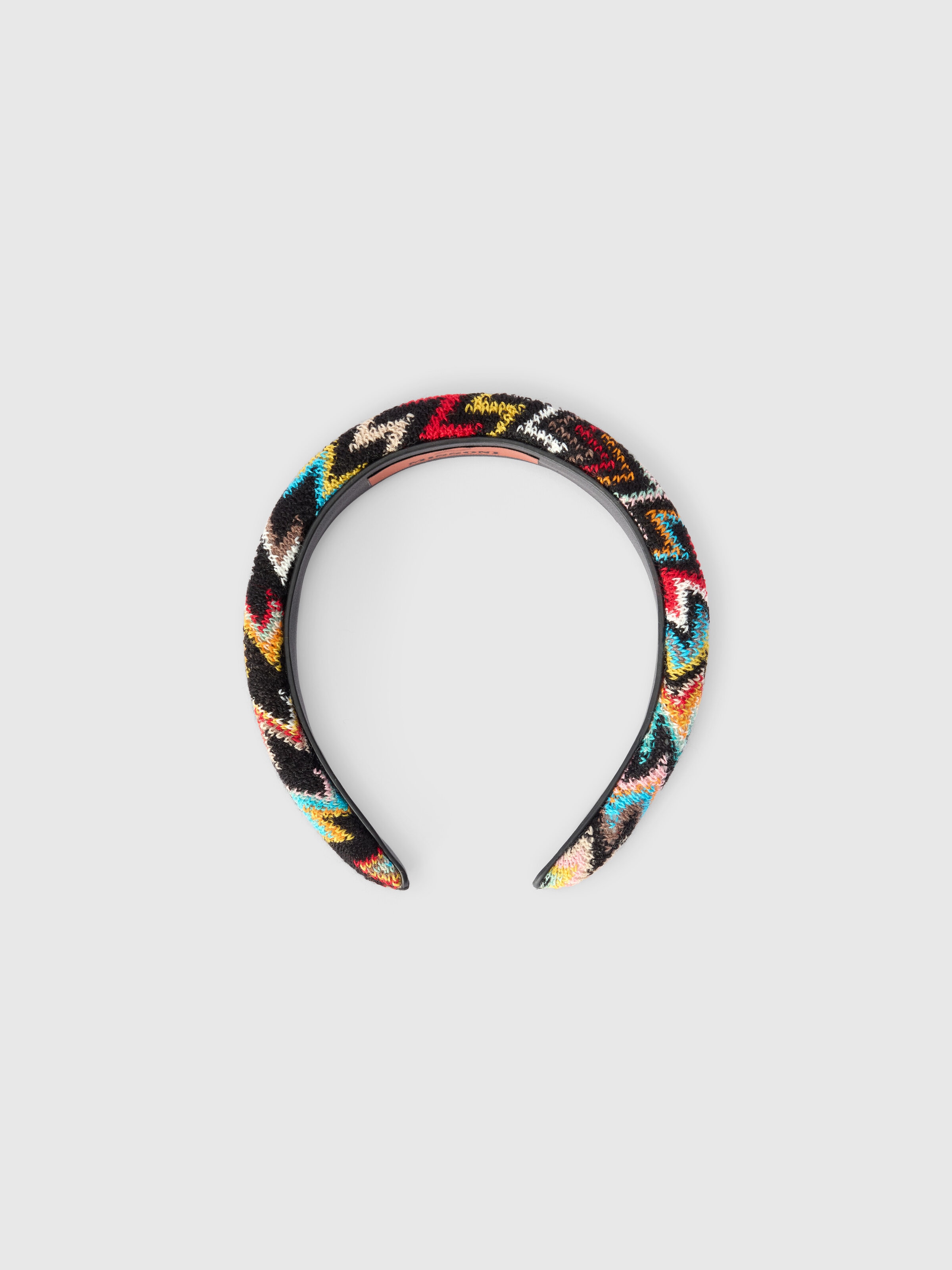 Cerchietto bombato in misto lana zig zag, Multicolore  - 0