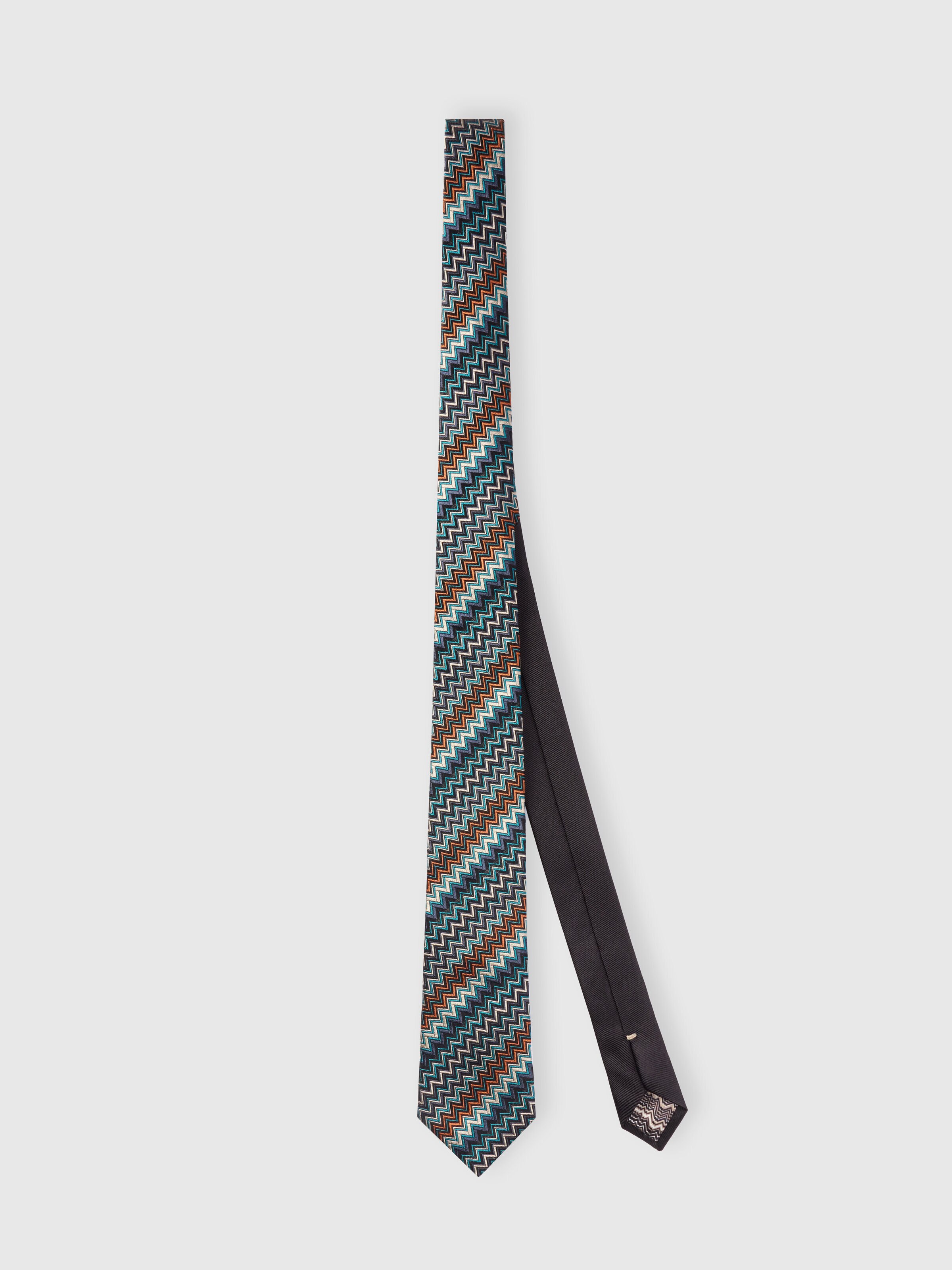 Cravatta in seta zig zag, Multicolore  - 0