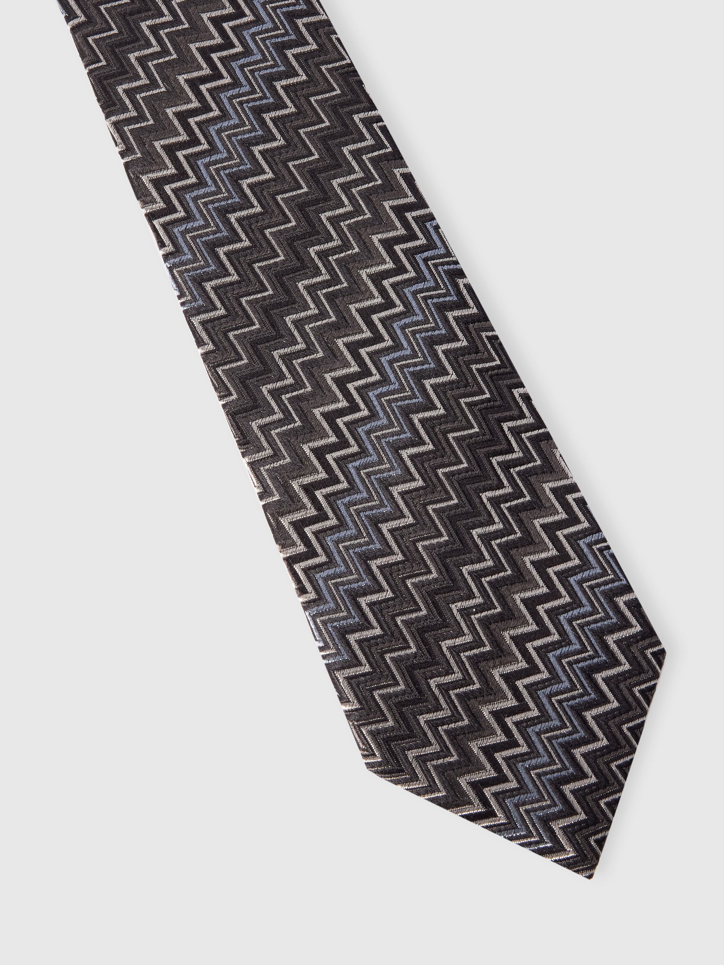 Cravatta in seta zig zag, Multicolore  - 1