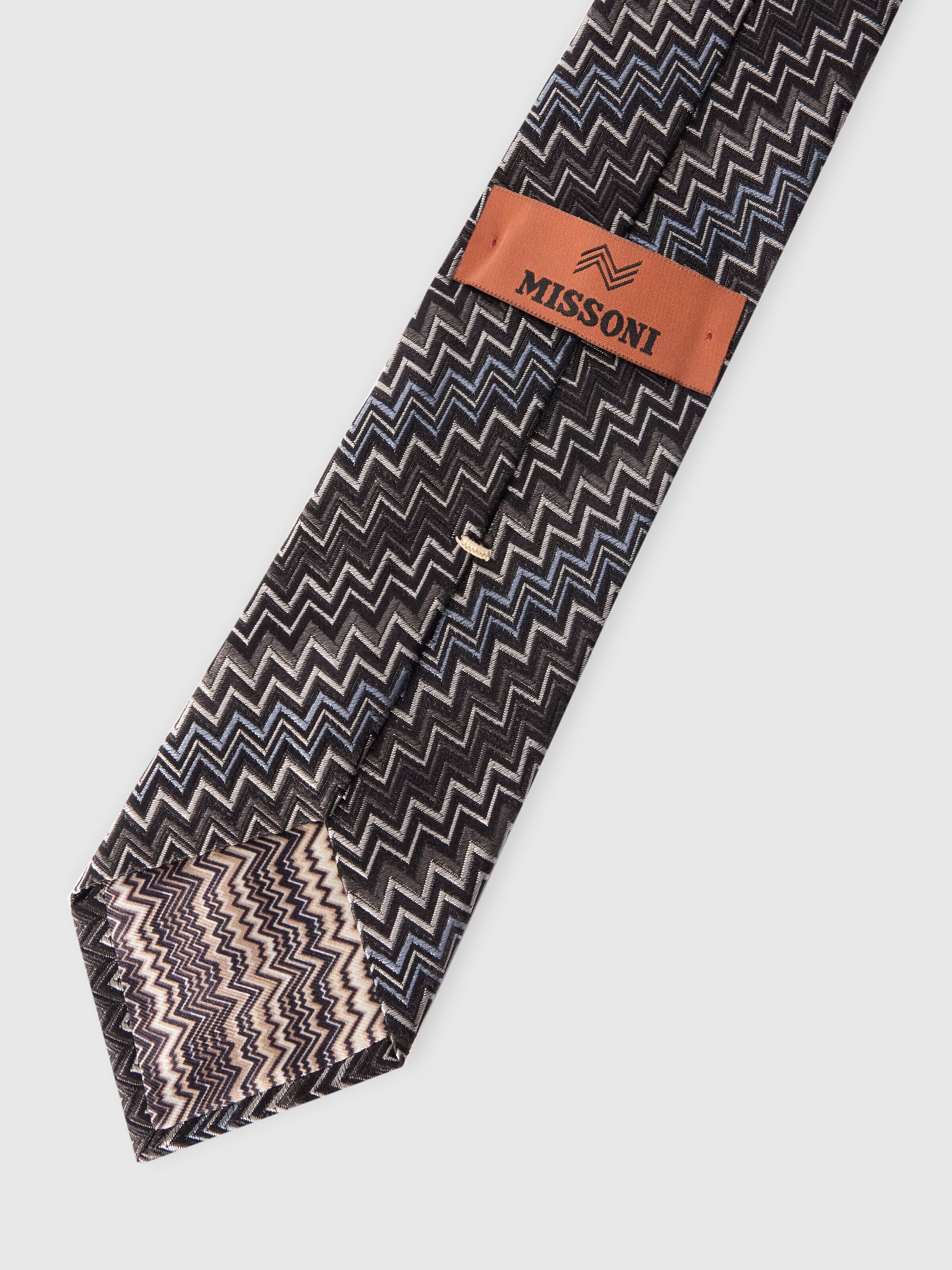 Cravatta in seta zig zag, Multicolore  - 2