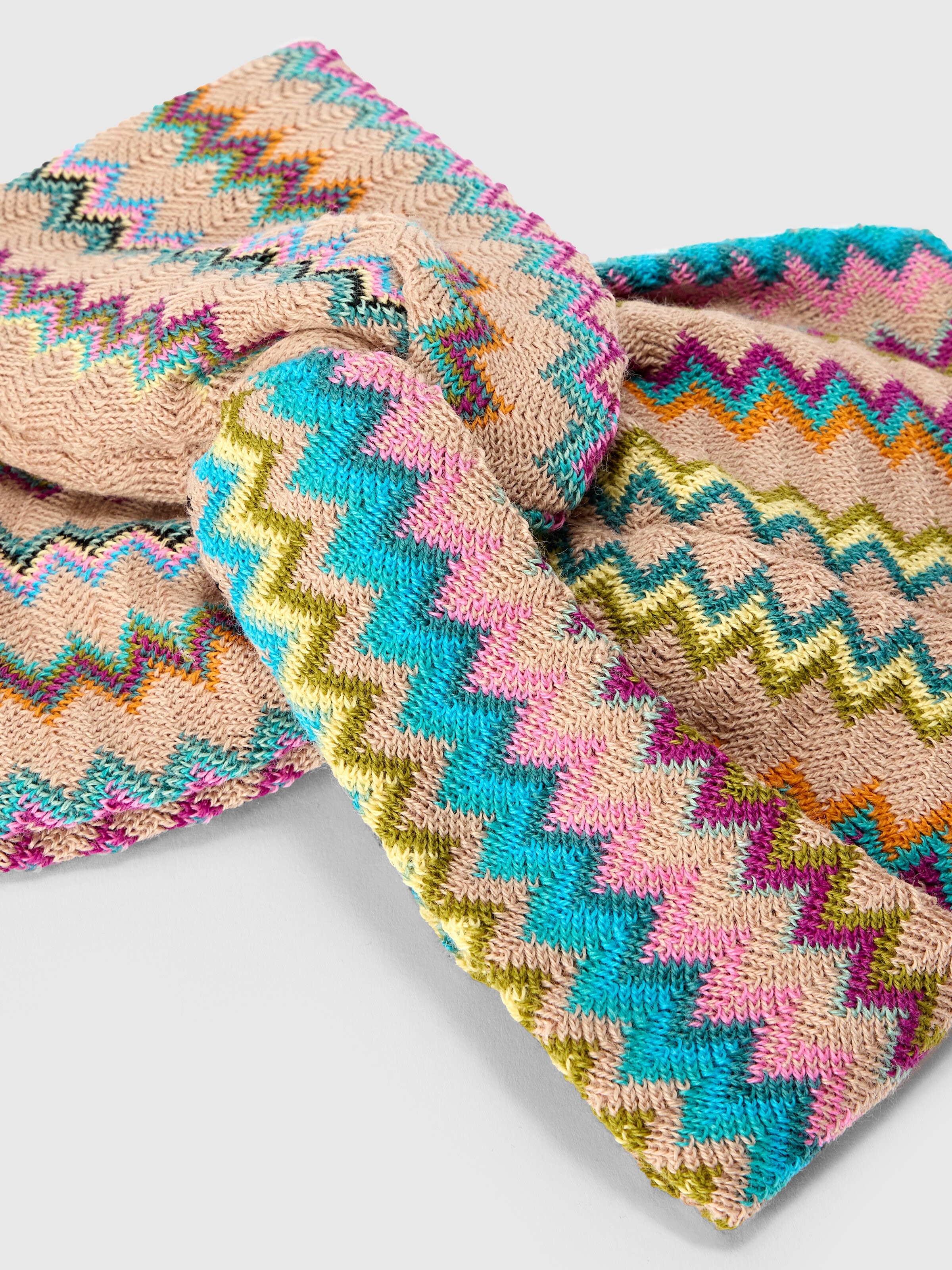 Wool-blend headband with central twist, Multicoloured  - 1