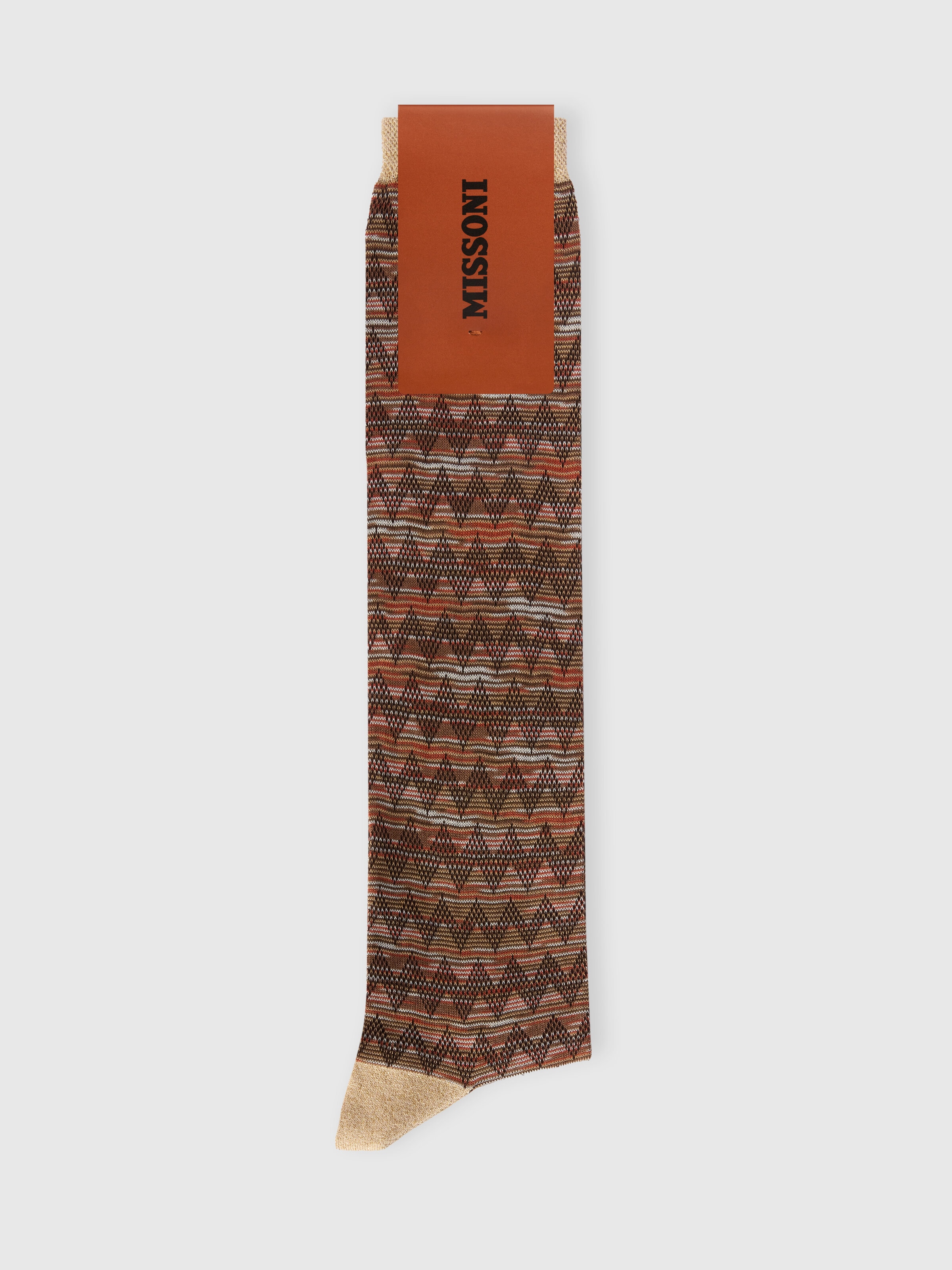 Long cotton-blend socks, Multicoloured  - 1