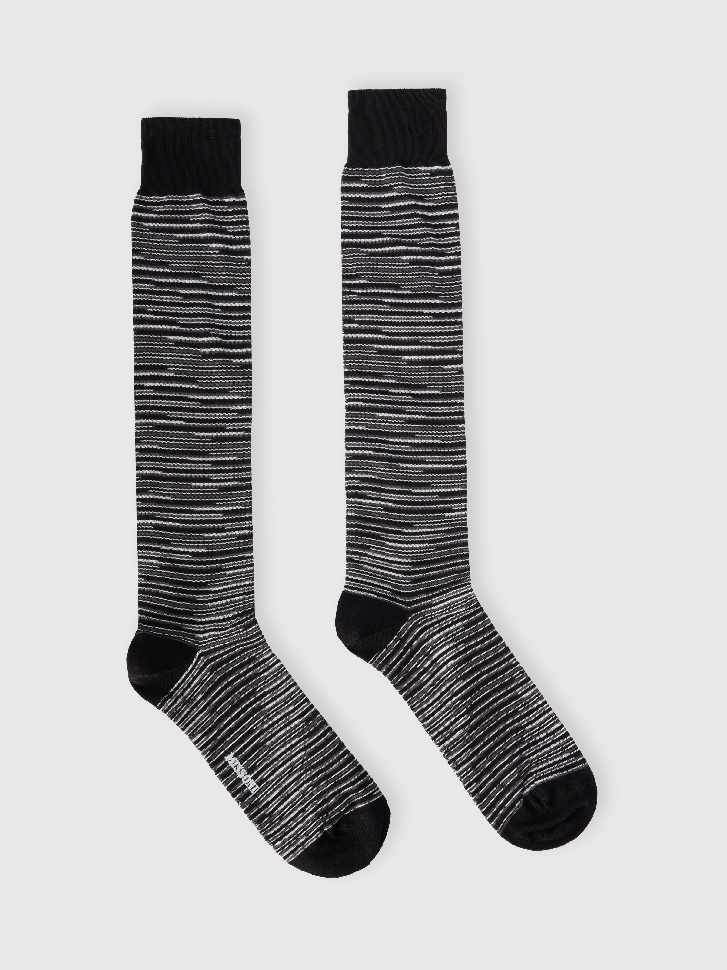 Long flame-patterned cotton-blend socks, Multicoloured  - 0